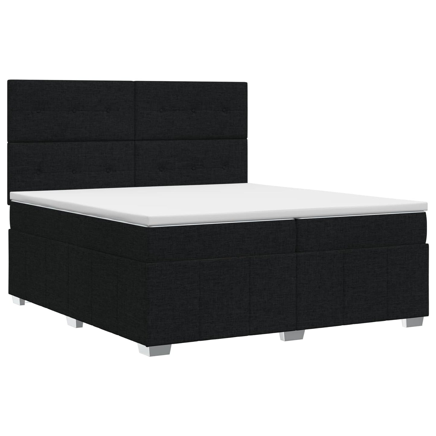 vidaXL Κρεβάτι box spring με στρώμα Μαύρο 200 x 200 cm Ύφασμα