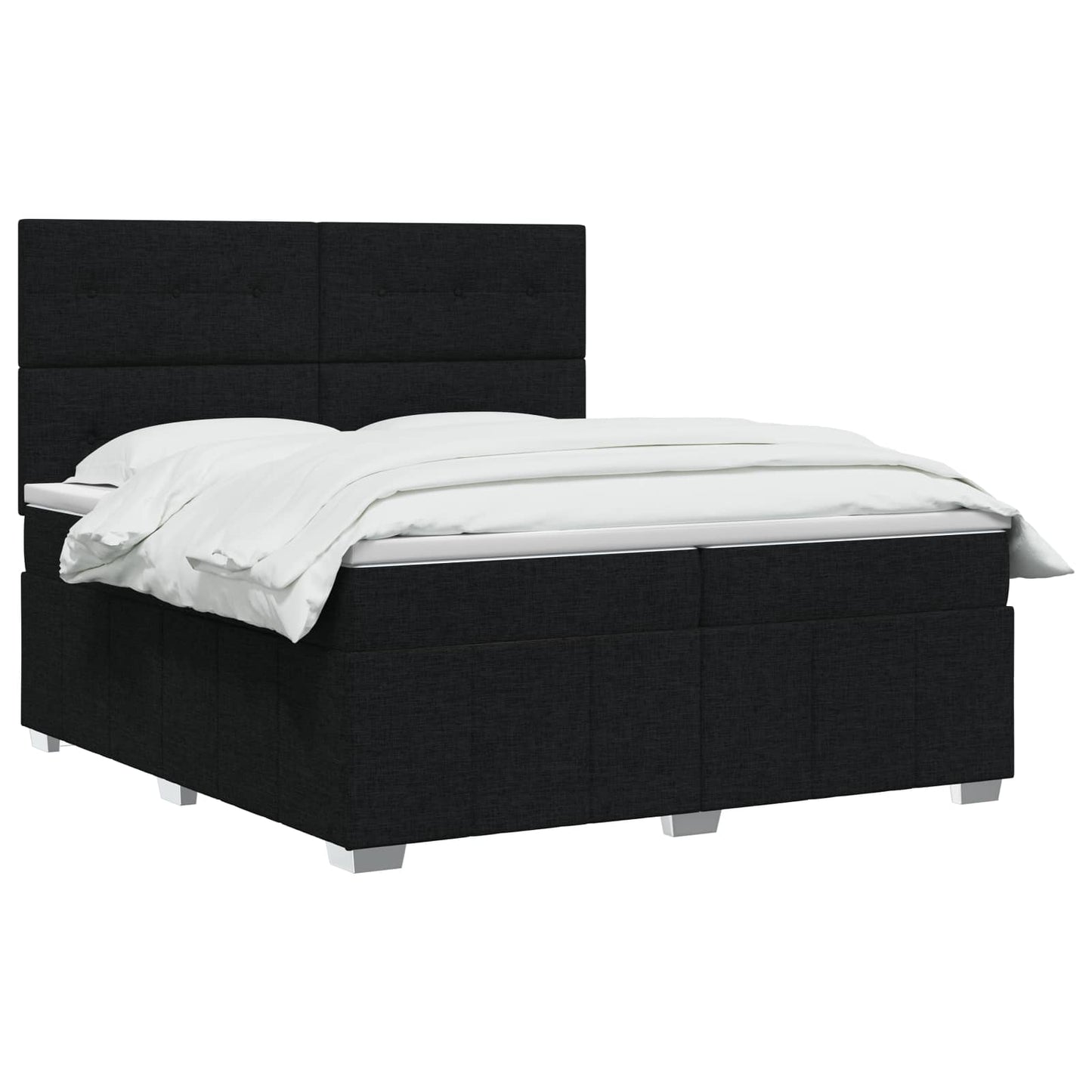 vidaXL Κρεβάτι box spring με στρώμα Μαύρο 200 x 200 cm Ύφασμα