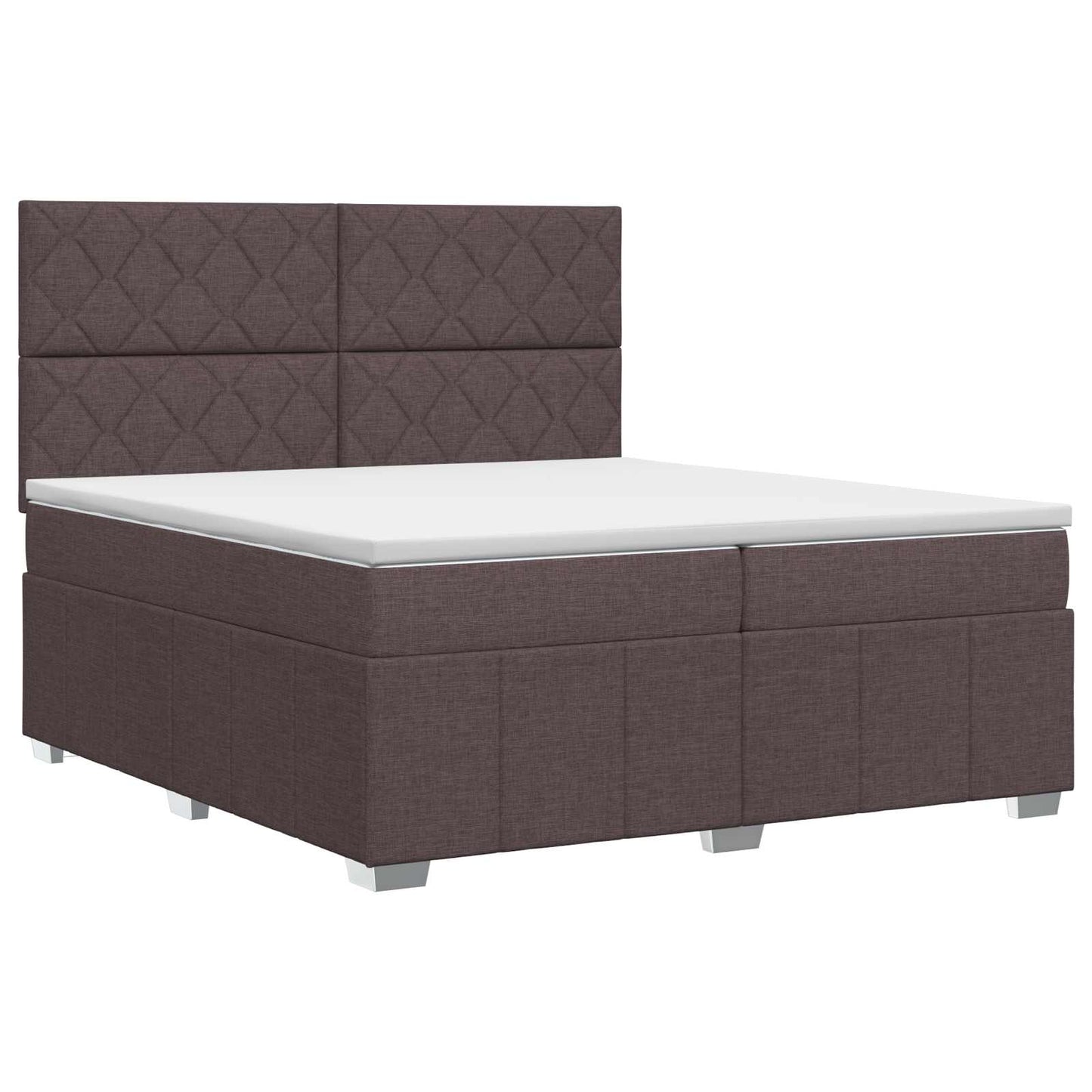 vidaXL Κρεβάτι box spring με στρώμα Σκούρο Καφέ 200 x 200 cm Ύφασμα