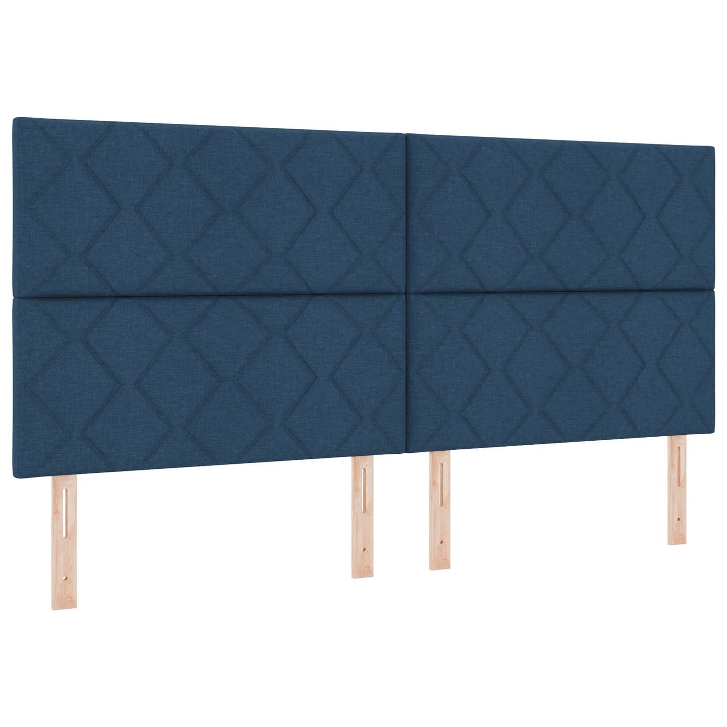 vidaXL Κρεβάτι box spring με στρώμα Μπλε 200 x 200 cm Ύφασμα