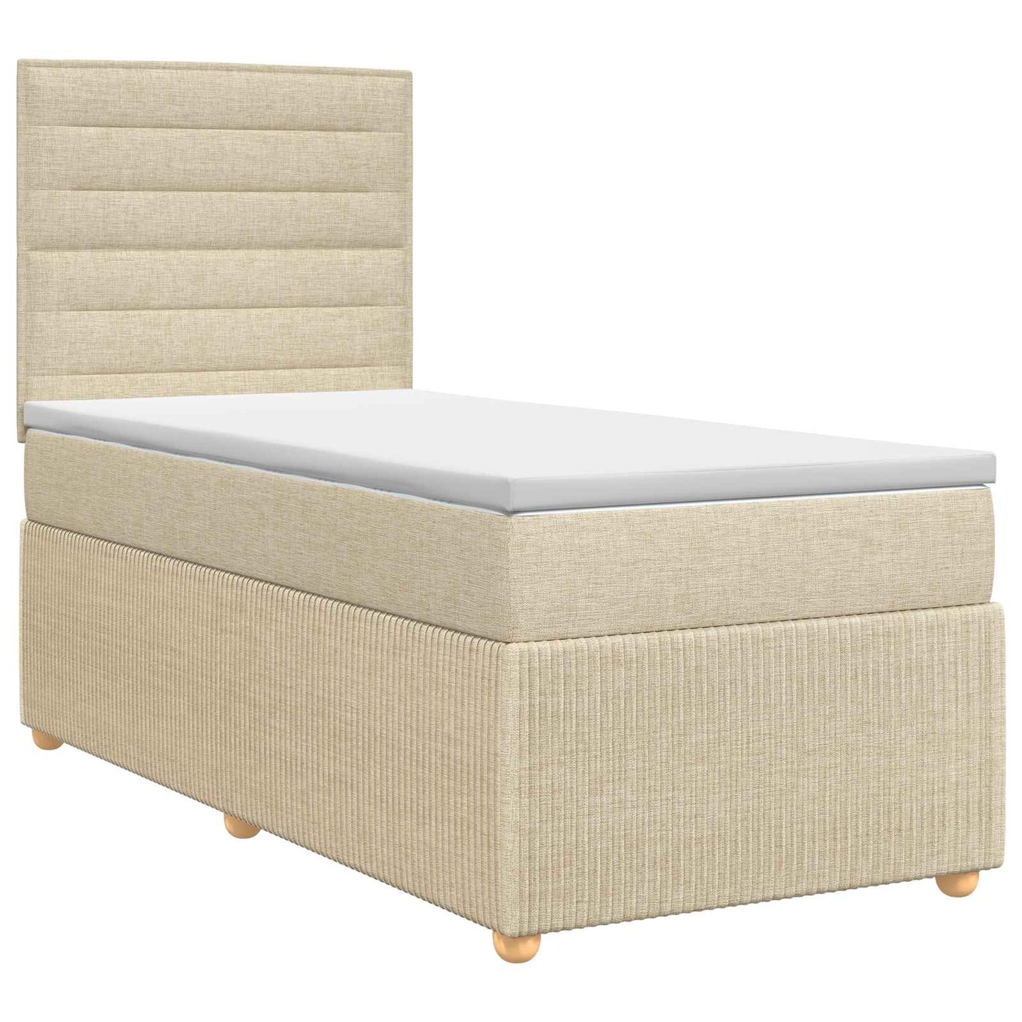 vidaXL Κρεβάτι box spring με στρώμα Κρεμ 80 x 200 cm Ύφασμα