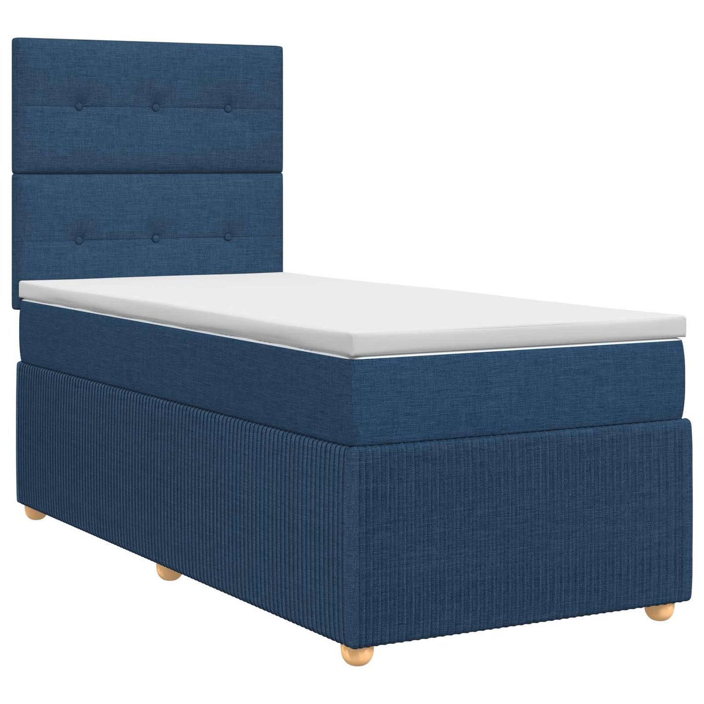 vidaXL Κρεβάτι box spring με στρώμα Μπλε 80 x 200 cm Ύφασμα