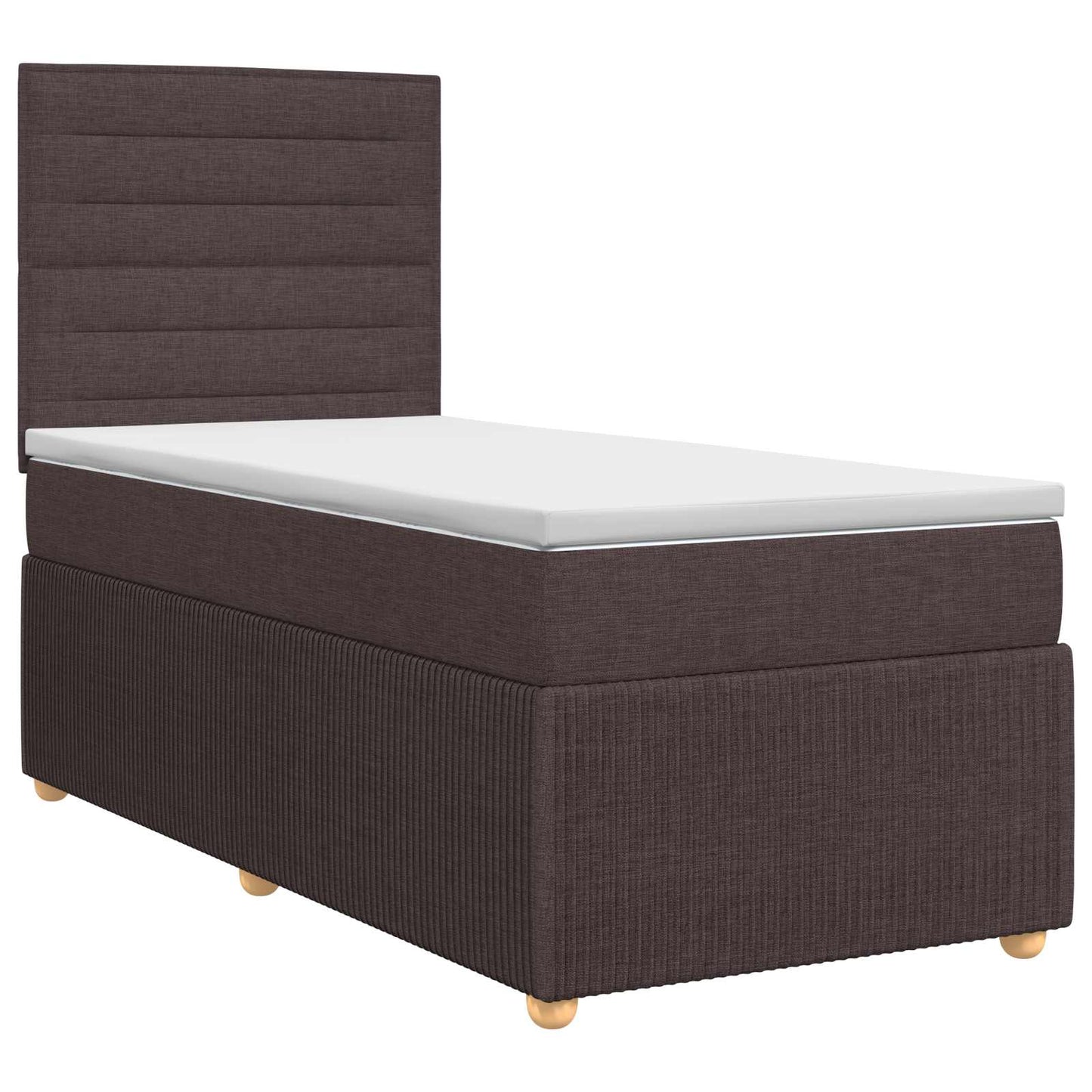 vidaXL Κρεβάτι box spring με στρώμα Σκούρο Καφέ 90 x 190 cm Ύφασμα