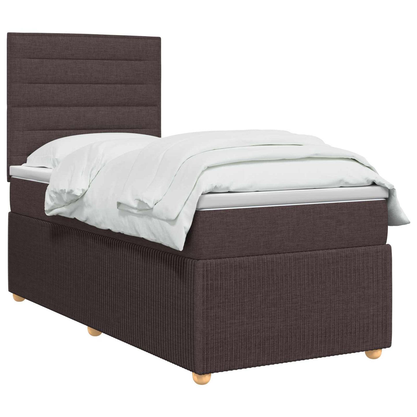 vidaXL Κρεβάτι box spring με στρώμα Σκούρο Καφέ 90 x 190 cm Ύφασμα