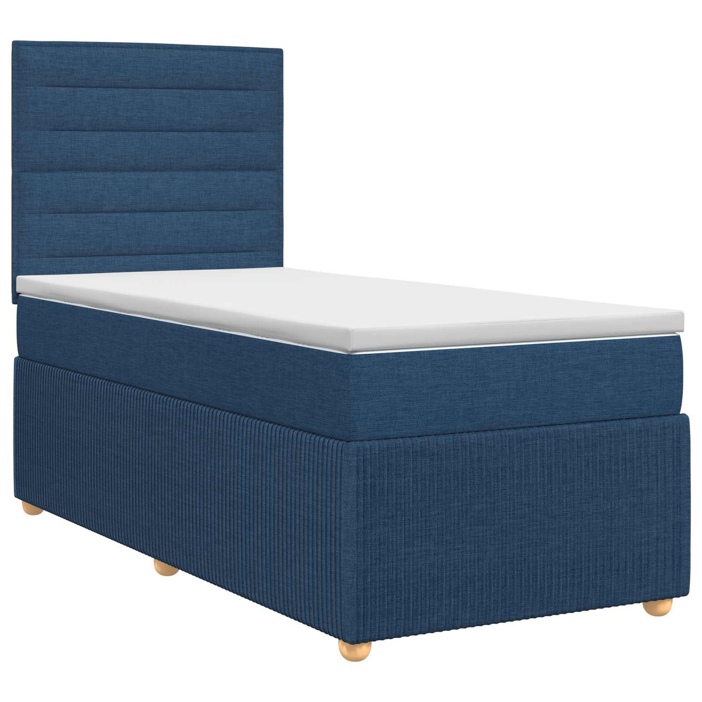vidaXL Κρεβάτι box spring με στρώμα Μπλε 90 x 190 cm Ύφασμα