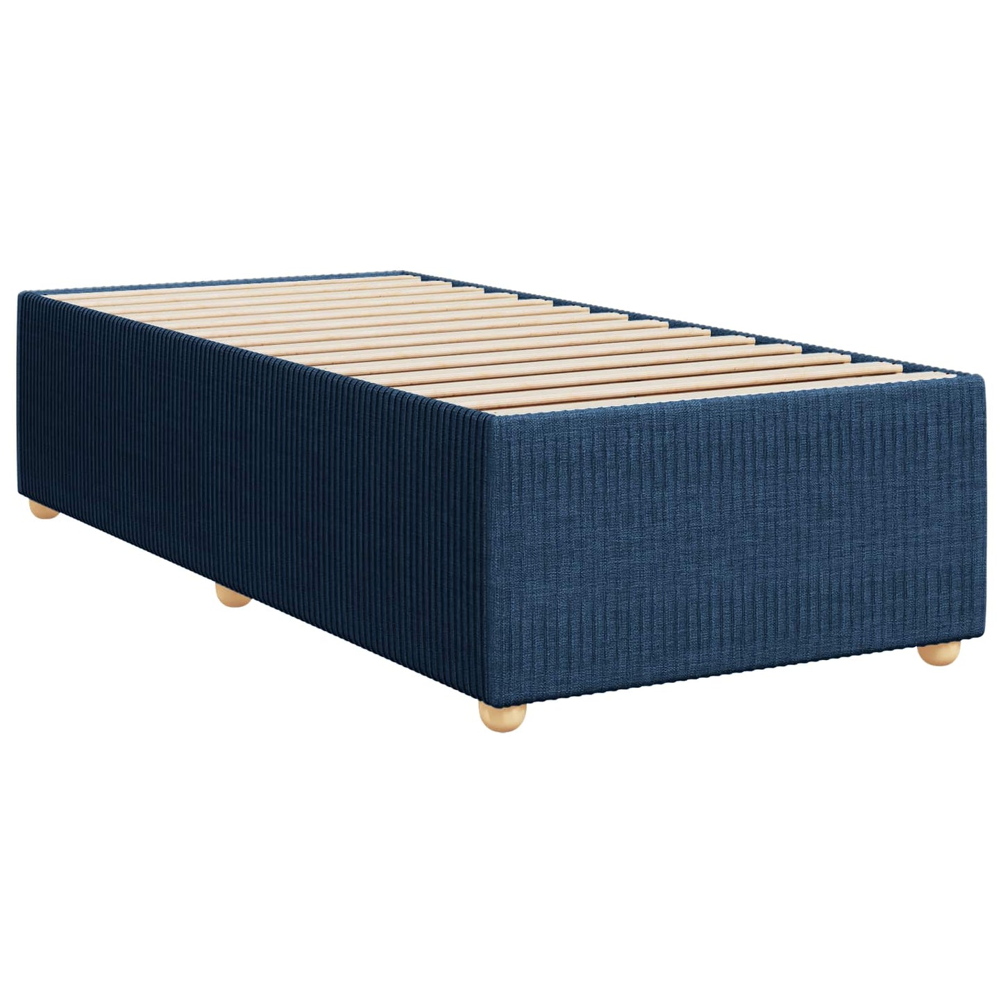 vidaXL Κρεβάτι box spring με στρώμα Μπλε 90 x 190 cm Ύφασμα