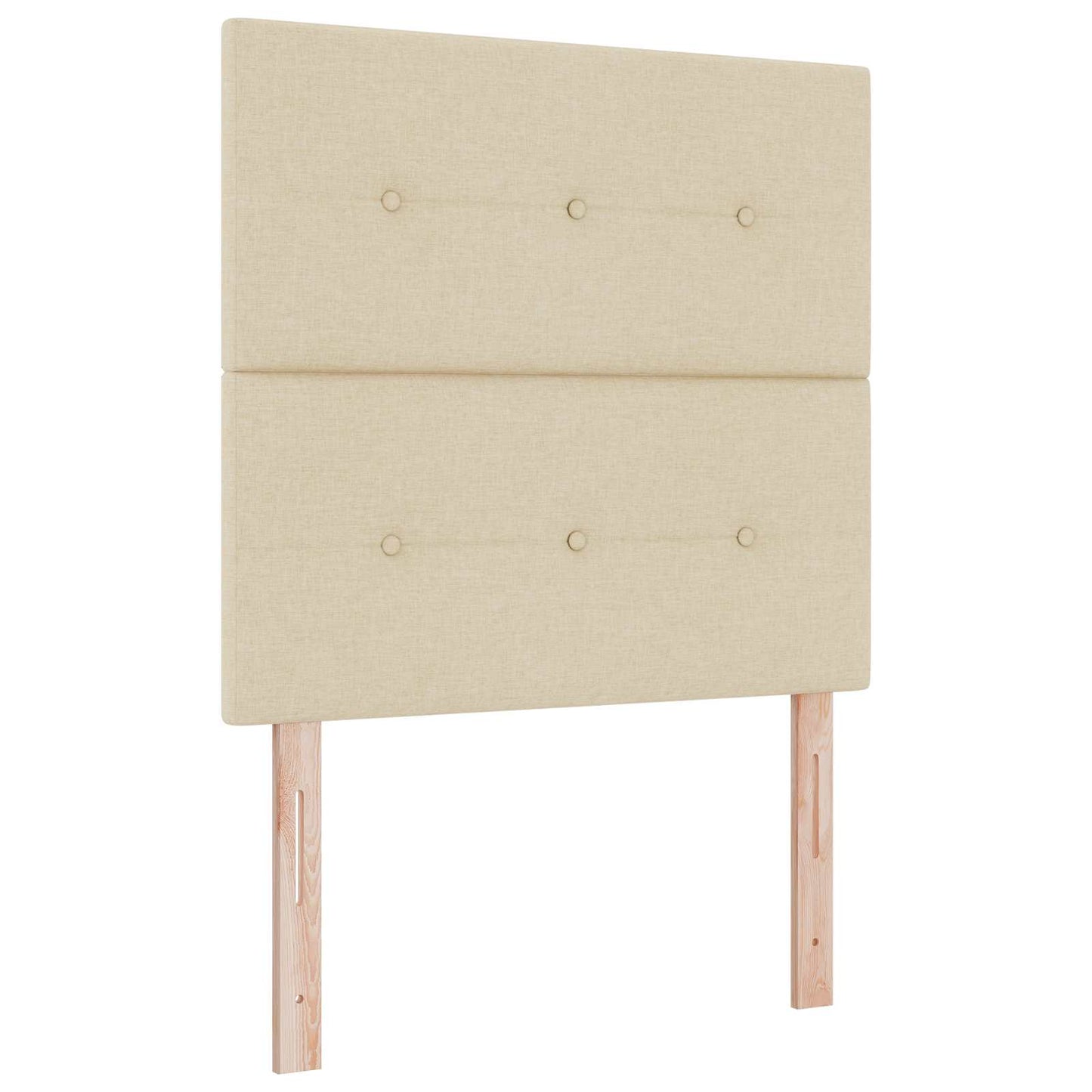 vidaXL Κρεβάτι box spring με στρώμα Κρεμ 90 x 190 cm Ύφασμα