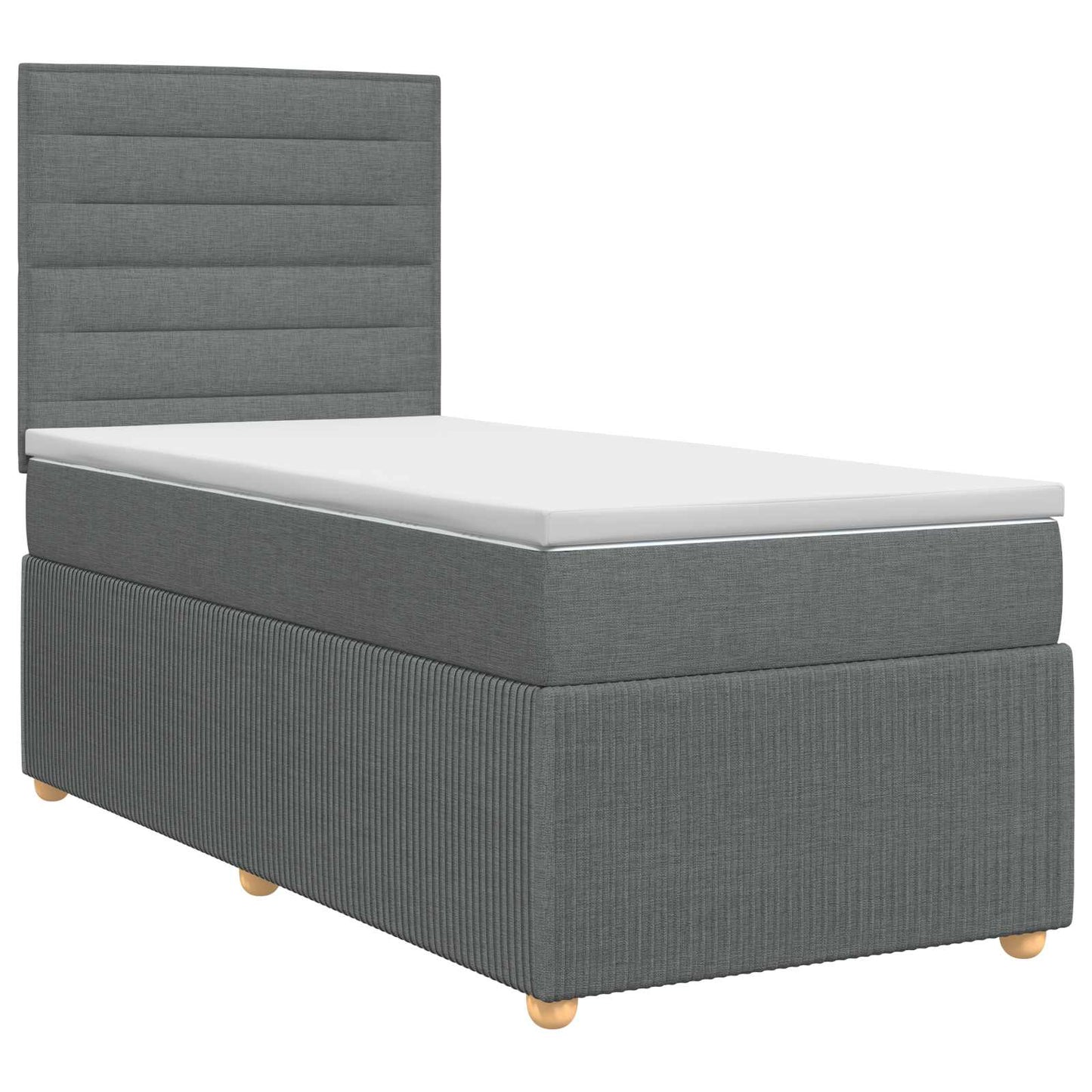vidaXL Κρεβάτι box spring με στρώμα Σκούρο Γκρι 90 x 200 cm Ύφασμα