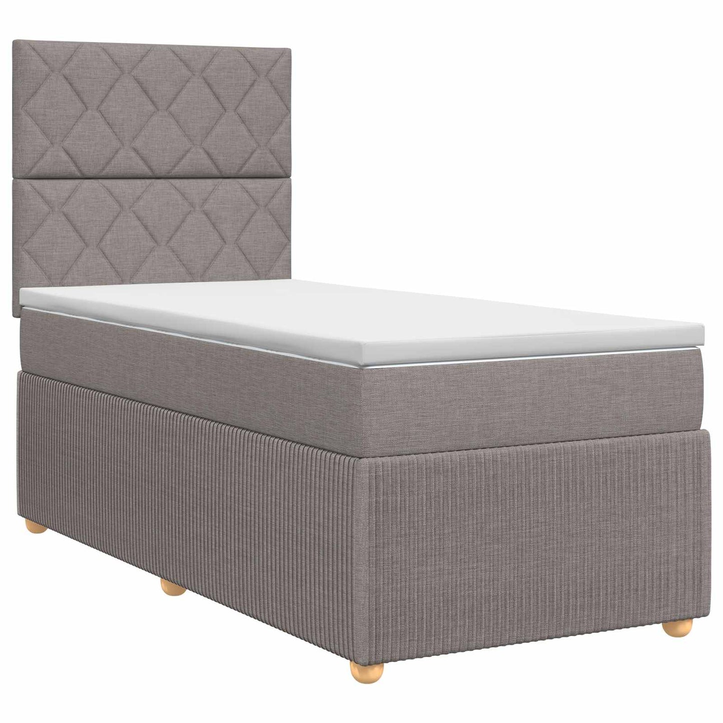 vidaXL Κρεβάτι box spring με στρώμα Taupe 90 x 200 cm Ύφασμα