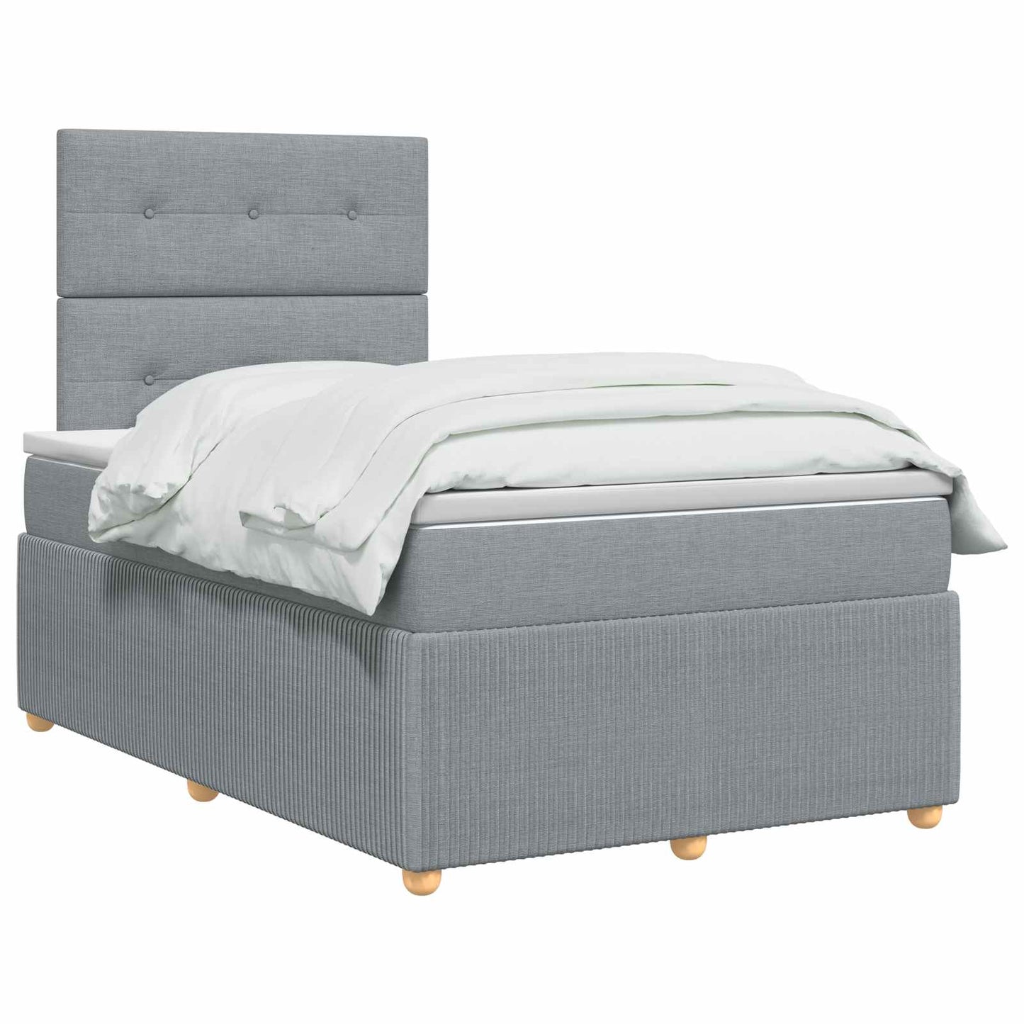 vidaXL Κρεβάτι box spring με στρώμα Ανοιχτό γκρι 120 x 190 cm Ύφασμα