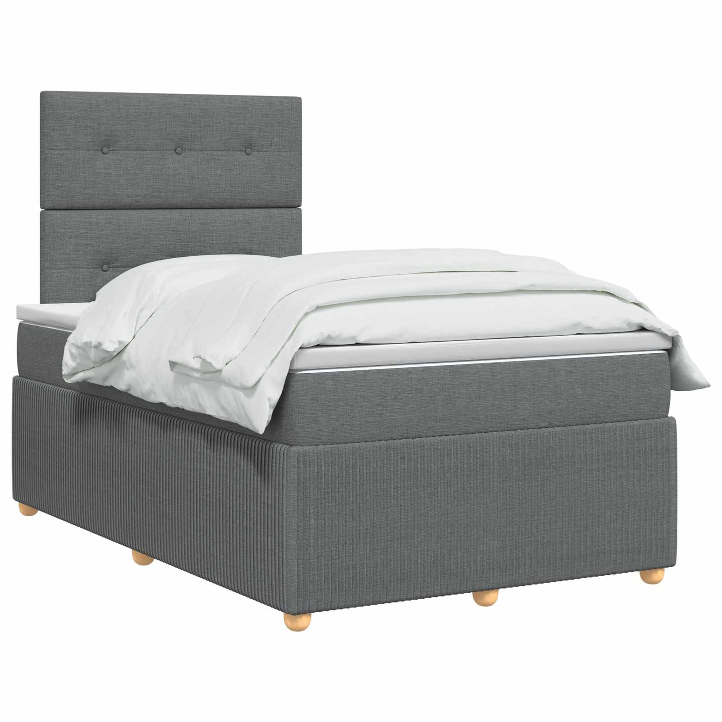 vidaXL Κρεβάτι box spring με στρώμα Σκούρο Γκρι 120 x 190 cm Ύφασμα