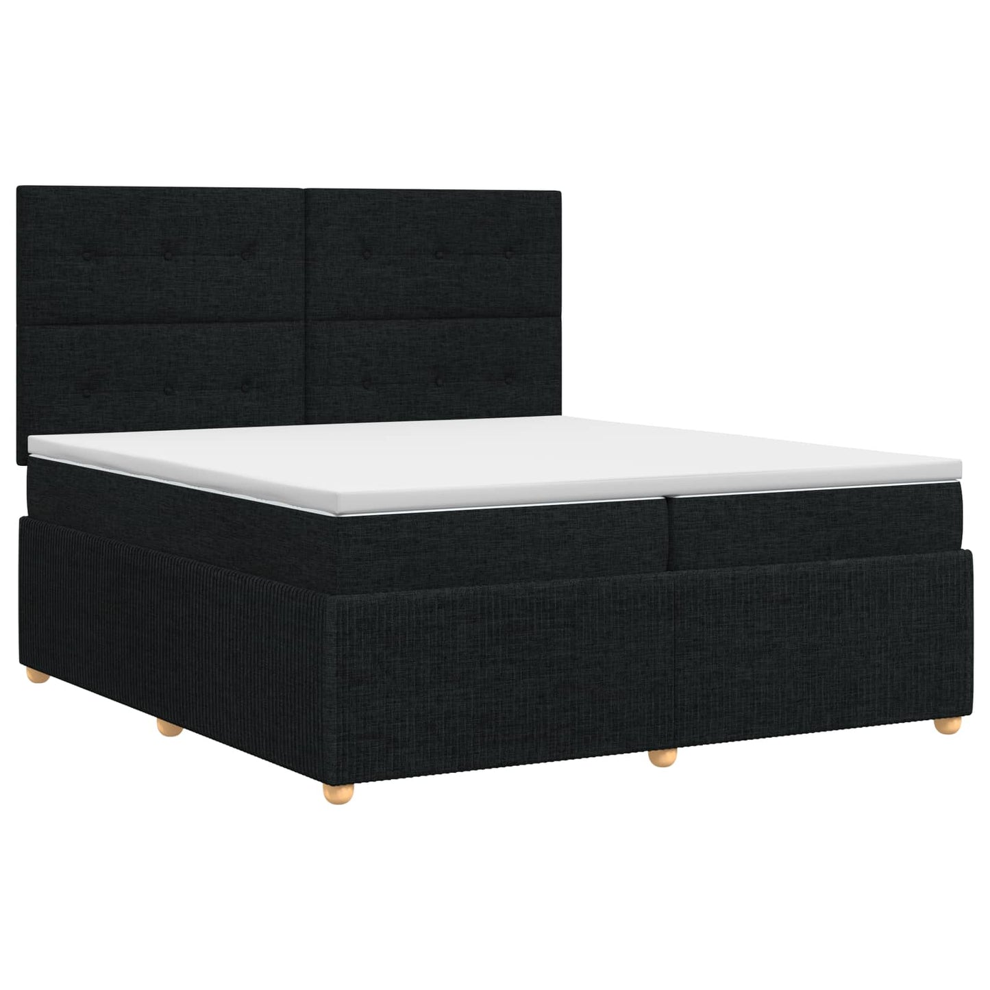 vidaXL Κρεβάτι box spring με στρώμα Μαύρο 160 x 200 cm Ύφασμα