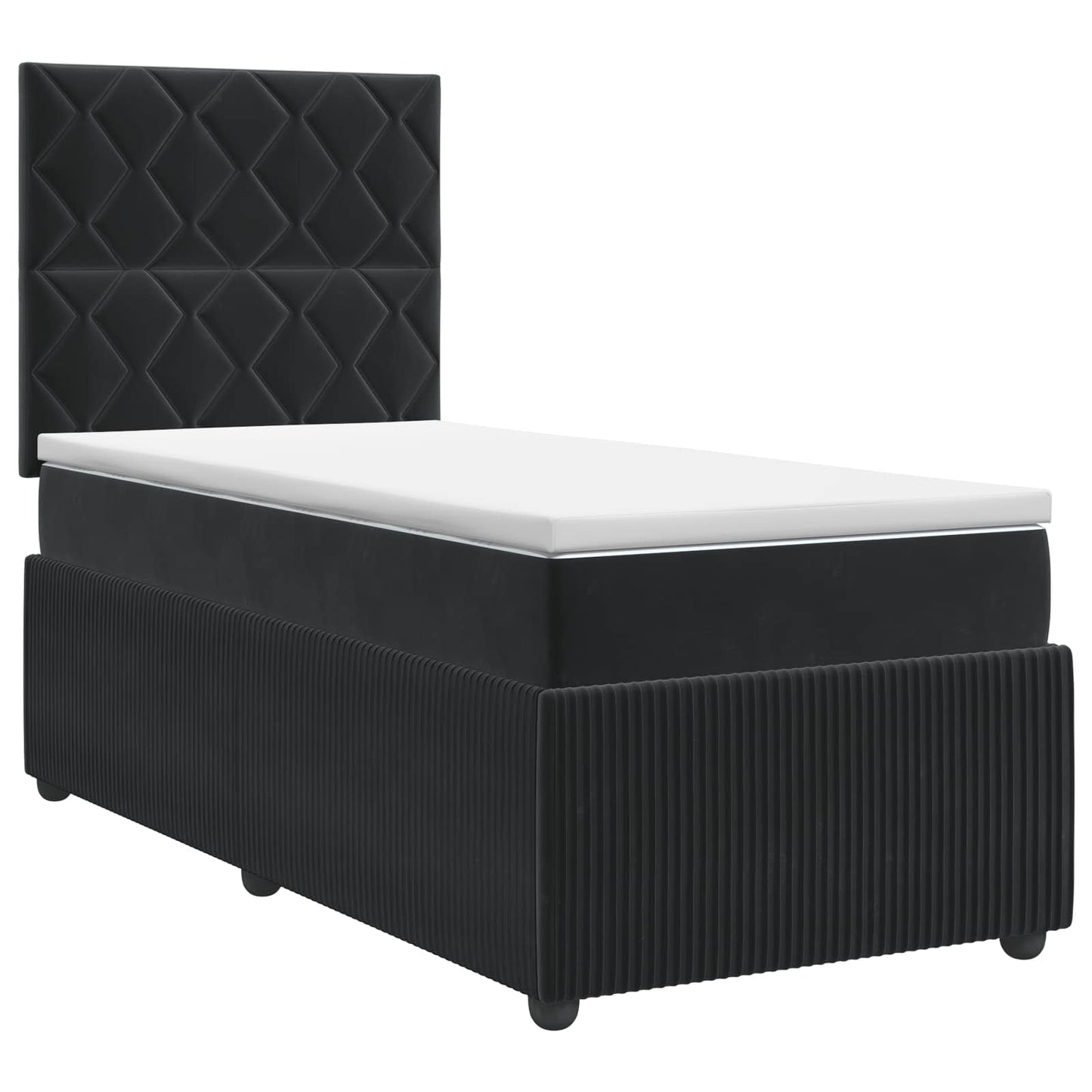 vidaXL Κρεβάτι box spring με στρώμα Μαύρο 80 x 200 cm Βελούδο