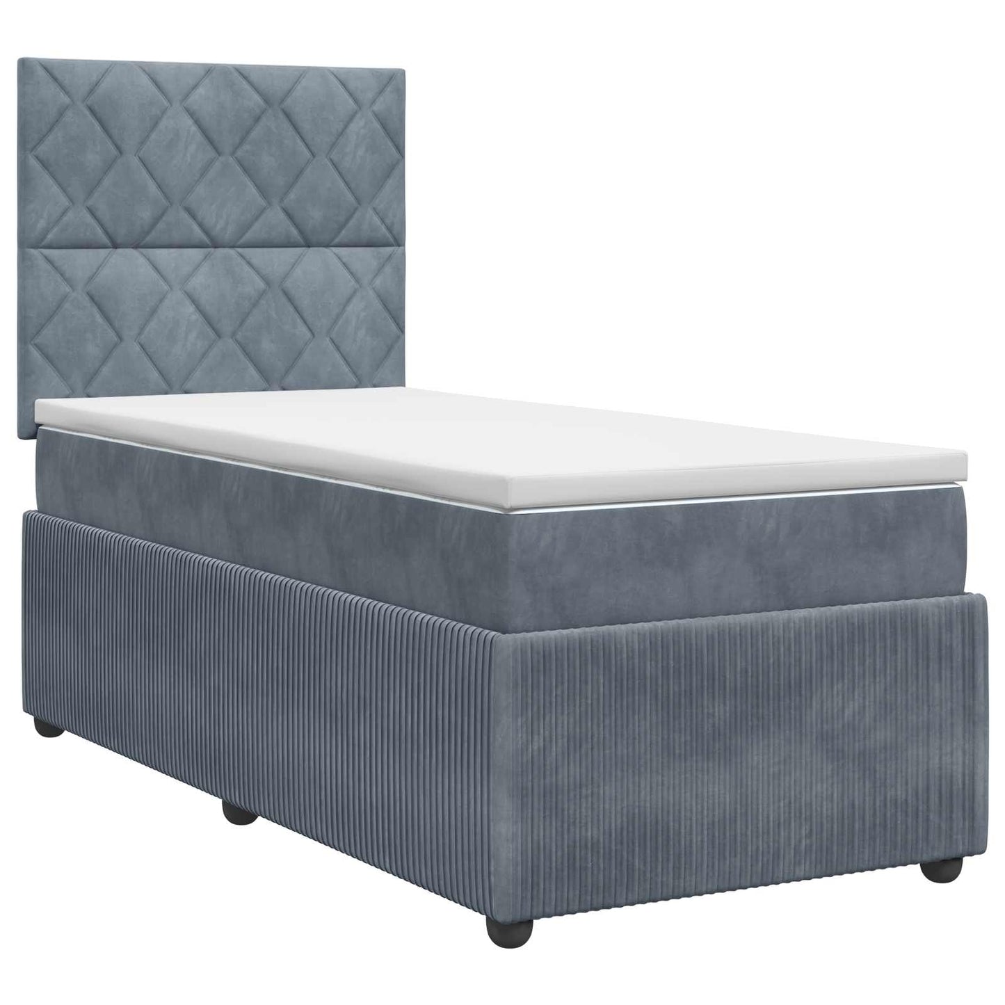 vidaXL Κρεβάτι box spring με στρώμα Σκούρο Γκρι 90 x 190 cm Βελούδο