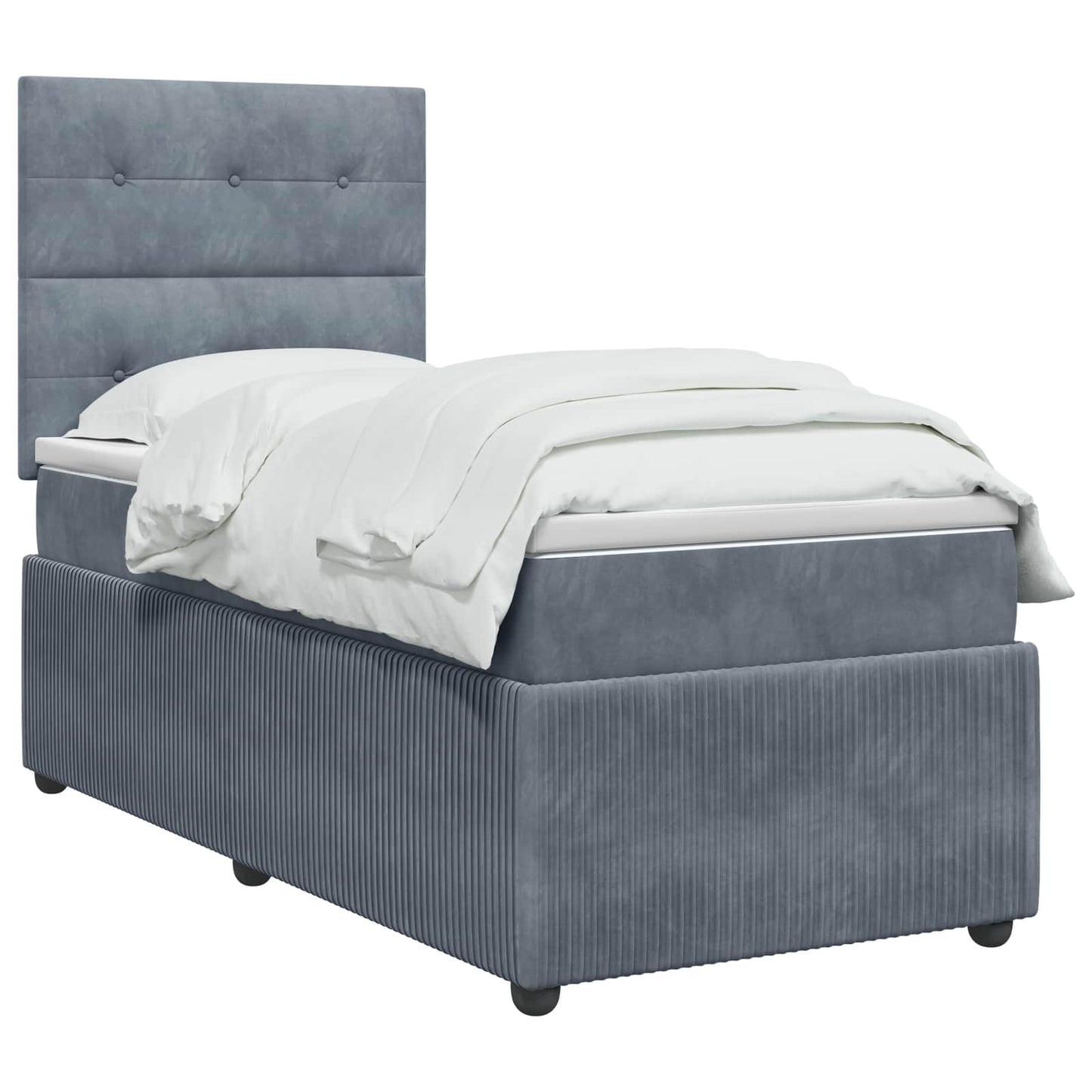 vidaXL Κρεβάτι box spring με στρώμα Σκούρο Γκρι 100 x 200 cm Βελούδο
