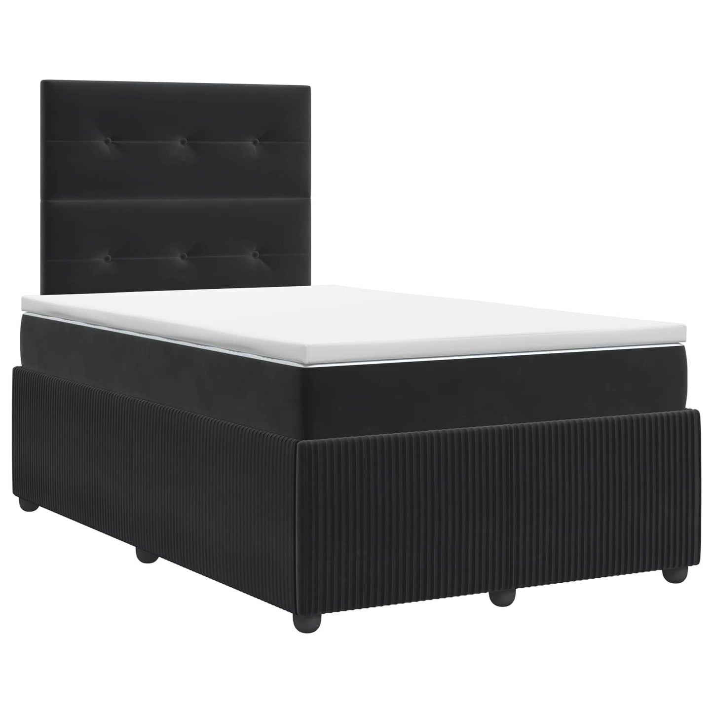 vidaXL Κρεβάτι box spring με στρώμα Μαύρο 120 x 200 cm Βελούδο