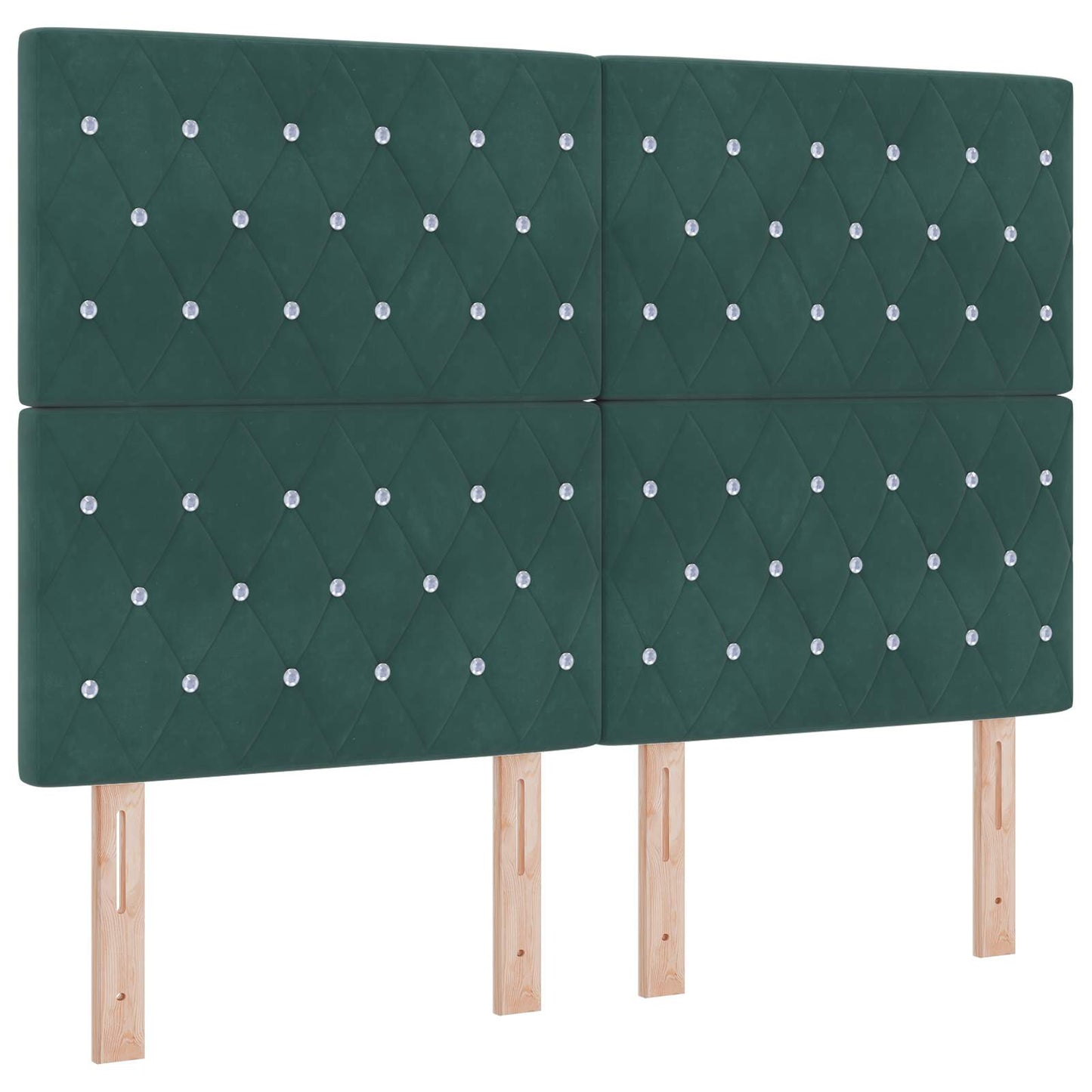 vidaXL Κρεβάτι box spring με στρώμα Σκούρο Πράσινο 140 x 200 cm