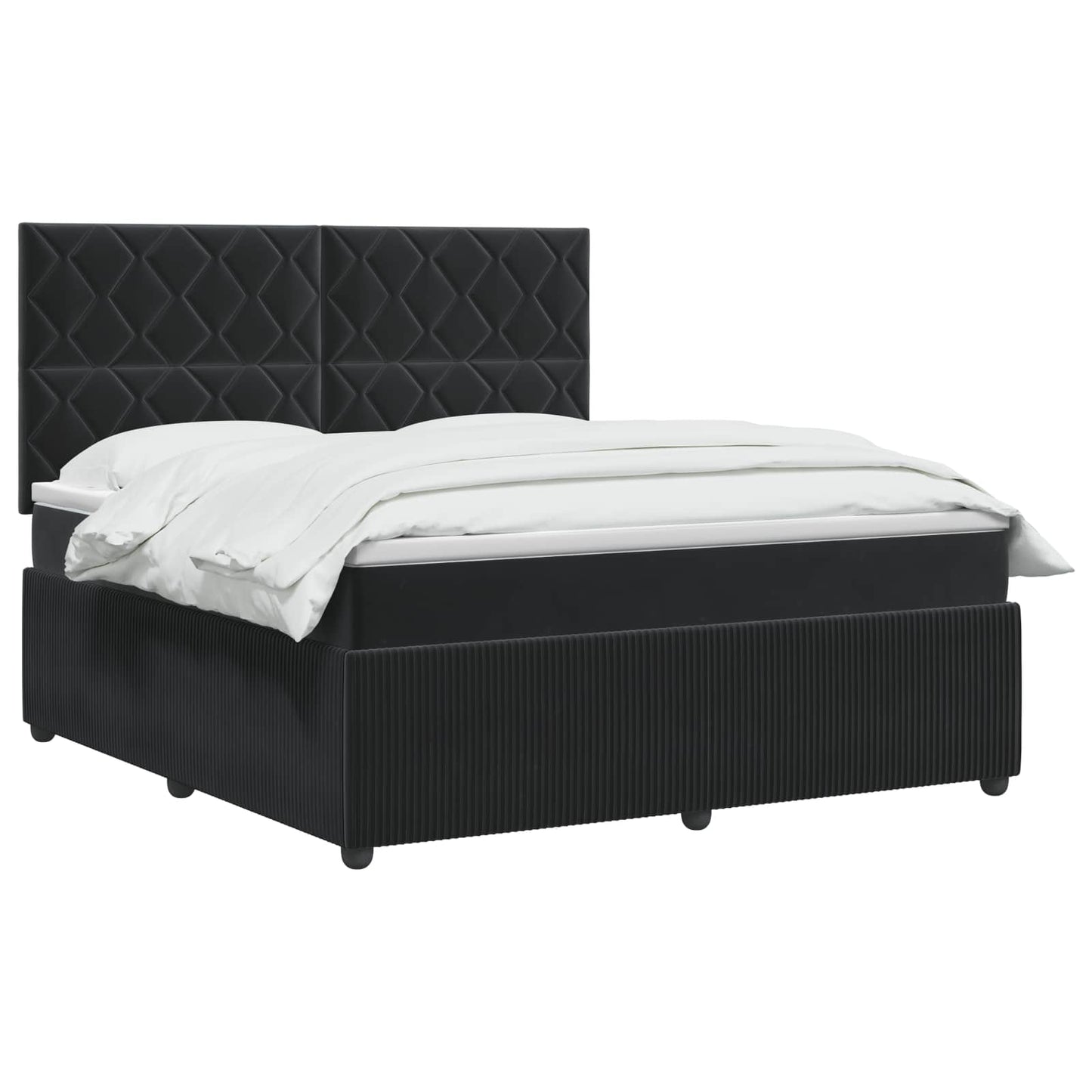 vidaXL Κρεβάτι box spring με στρώμα Μαύρο 140 x 200 cm Βελούδο