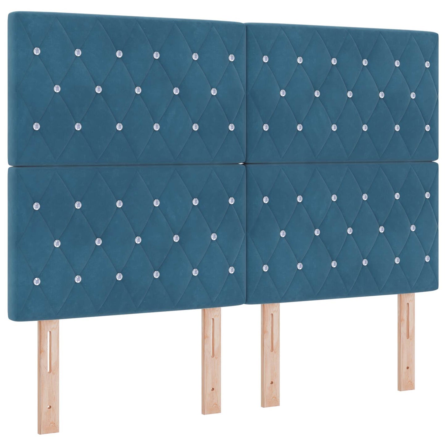 vidaXL Κρεβάτι box spring με στρώμα Μπλε 160 x 200 cm Βελούδο