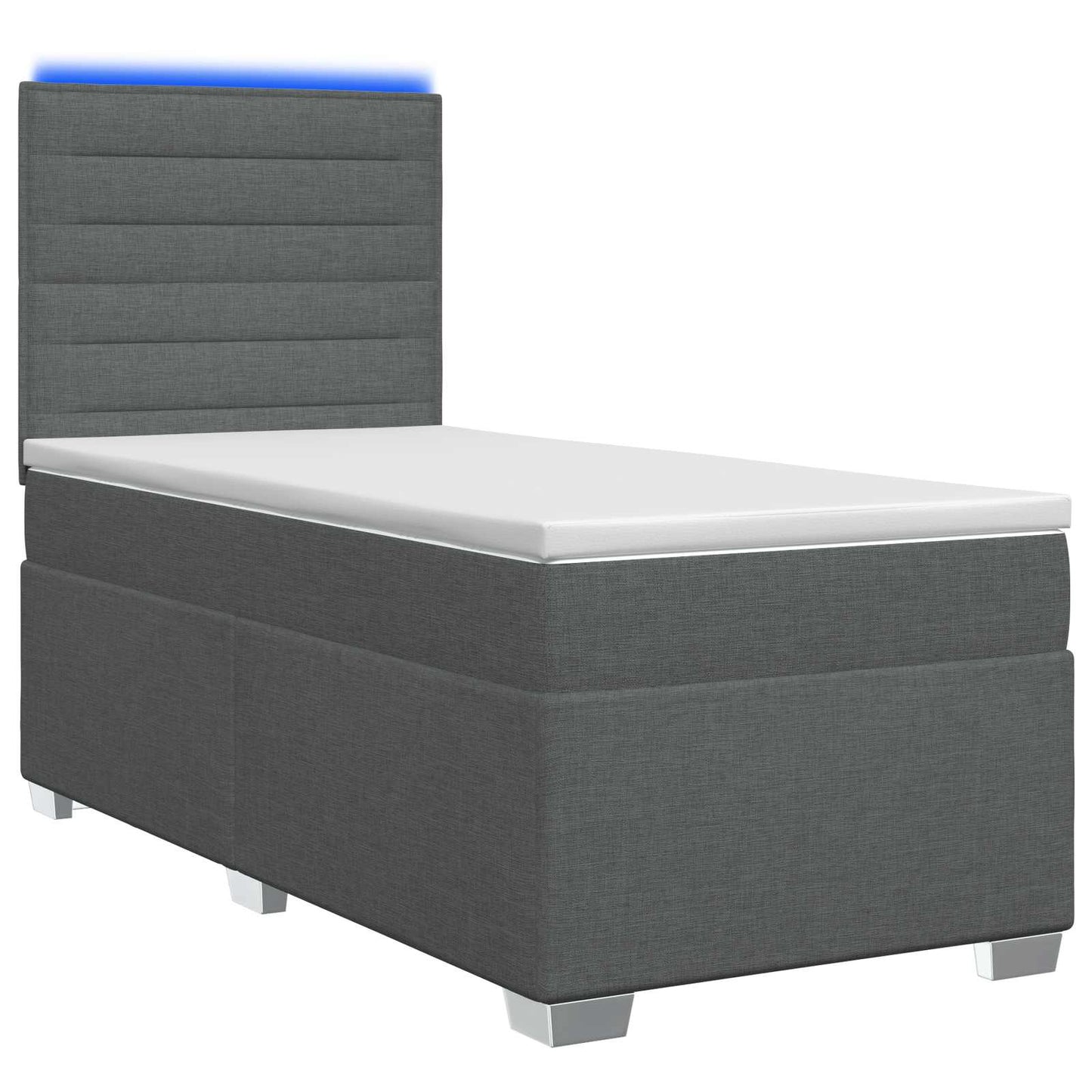 vidaXL Κρεβάτι box spring με στρώμα Σκούρο Γκρι 80 x 200 cm Ύφασμα