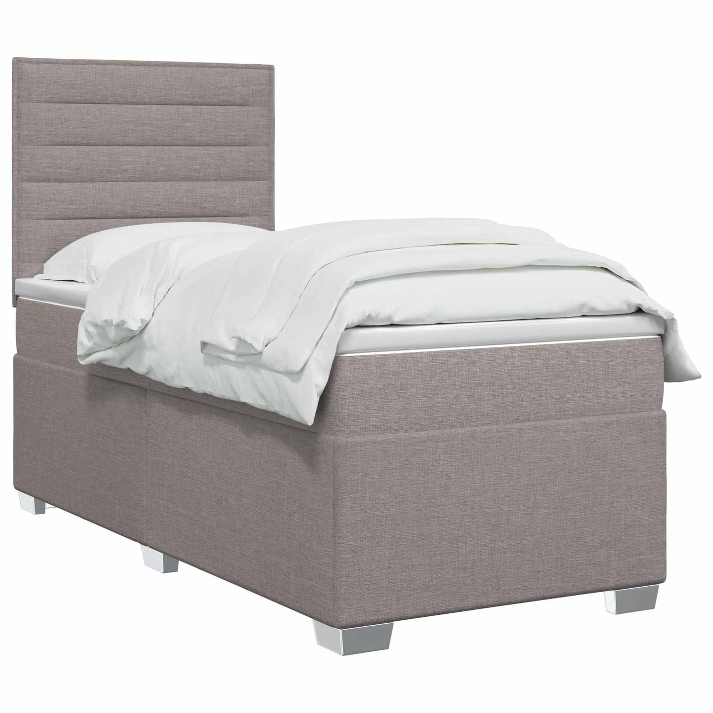 vidaXL Κρεβάτι box spring με στρώμα Taupe 90 x 190 cm Ύφασμα