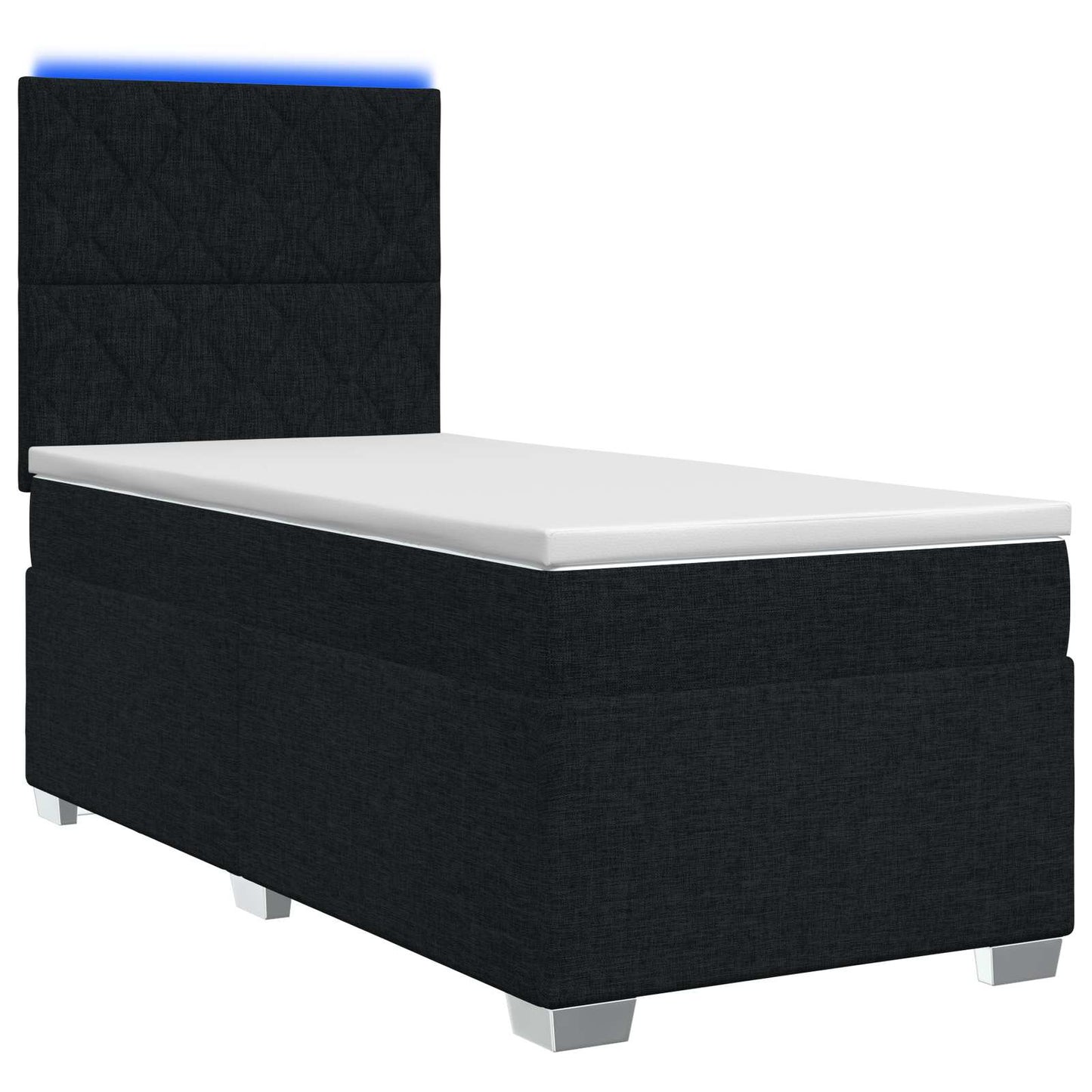 vidaXL Κρεβάτι box spring με στρώμα Μαύρο 100 x 200 cm Ύφασμα