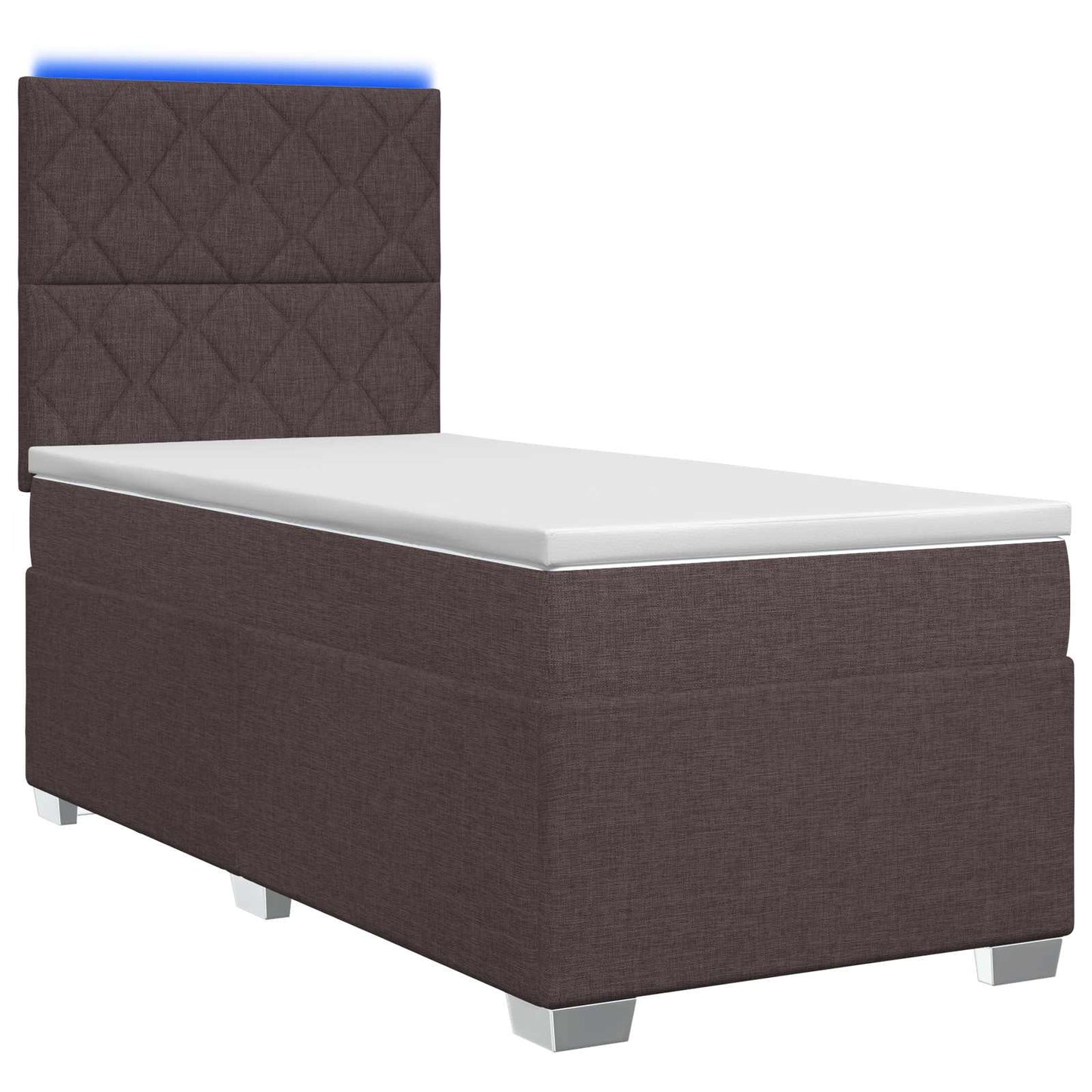 vidaXL Κρεβάτι box spring με στρώμα Σκούρο Καφέ 100 x 200 cm Ύφασμα