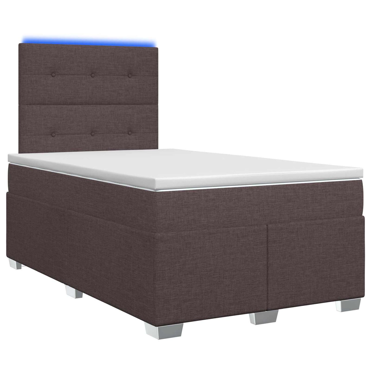vidaXL Κρεβάτι box spring με στρώμα Σκούρο Καφέ 120 x 200 cm Ύφασμα