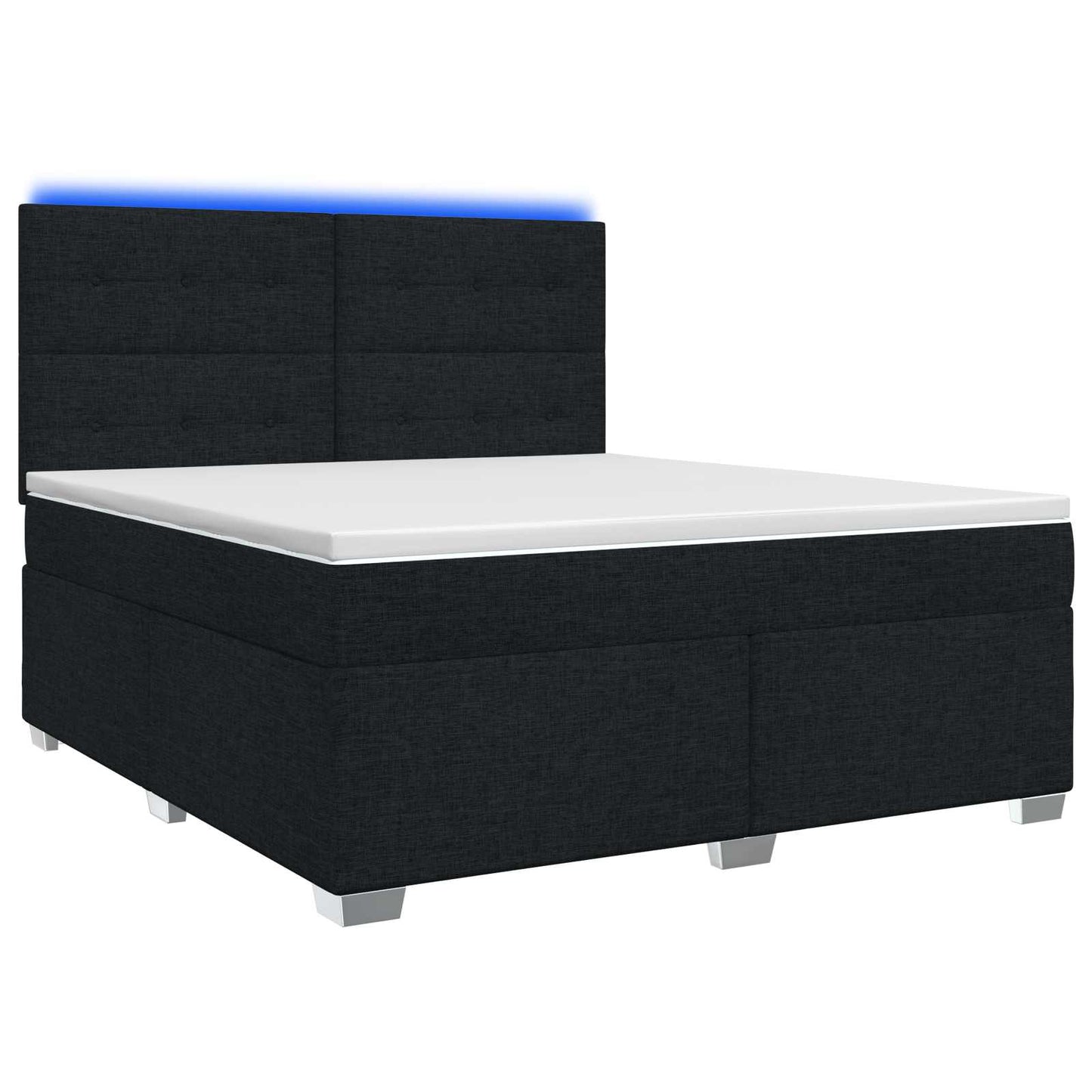 vidaXL Κρεβάτι box spring με στρώμα Μαύρο 140 x 200 cm Ύφασμα