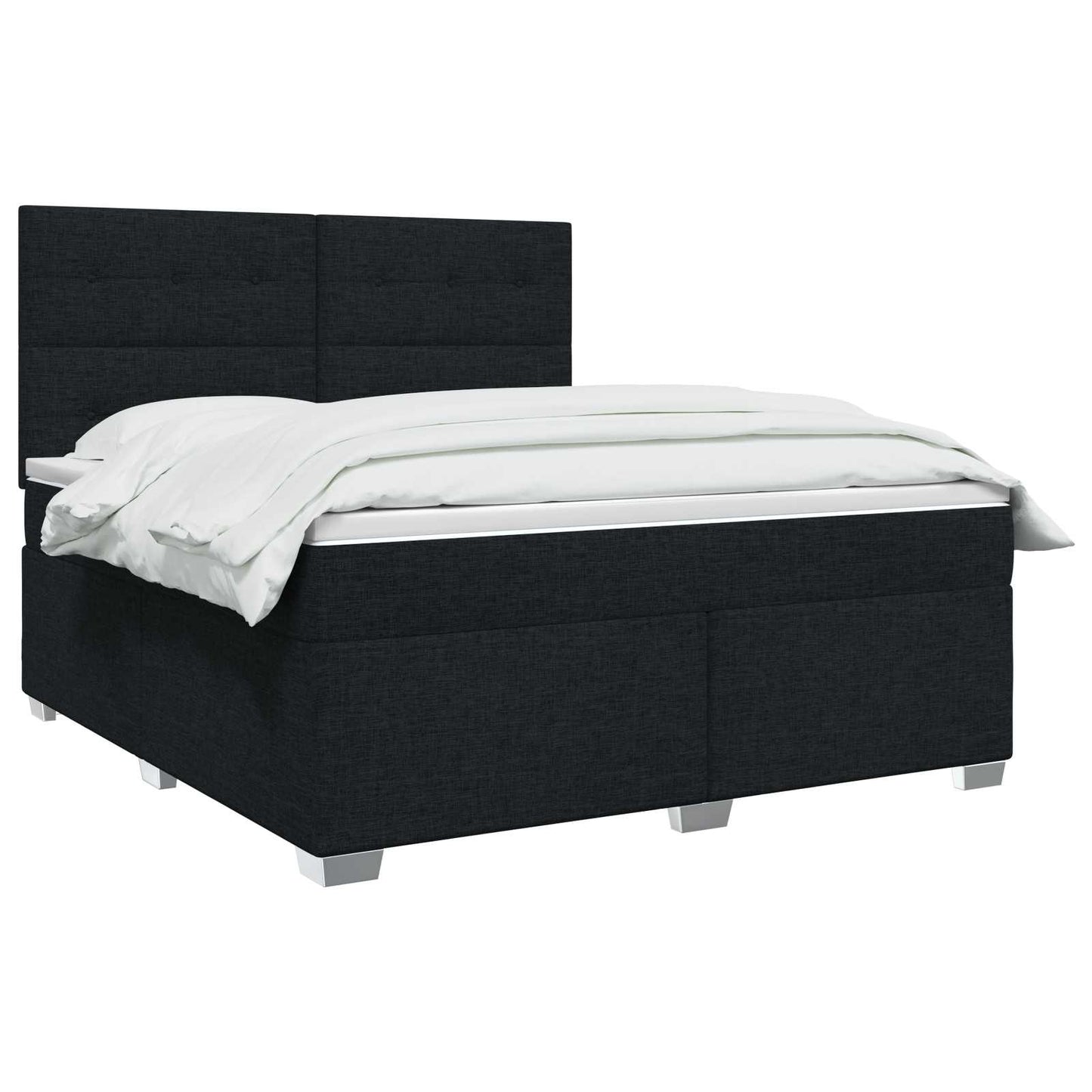 vidaXL Κρεβάτι box spring με στρώμα Μαύρο 140 x 200 cm Ύφασμα