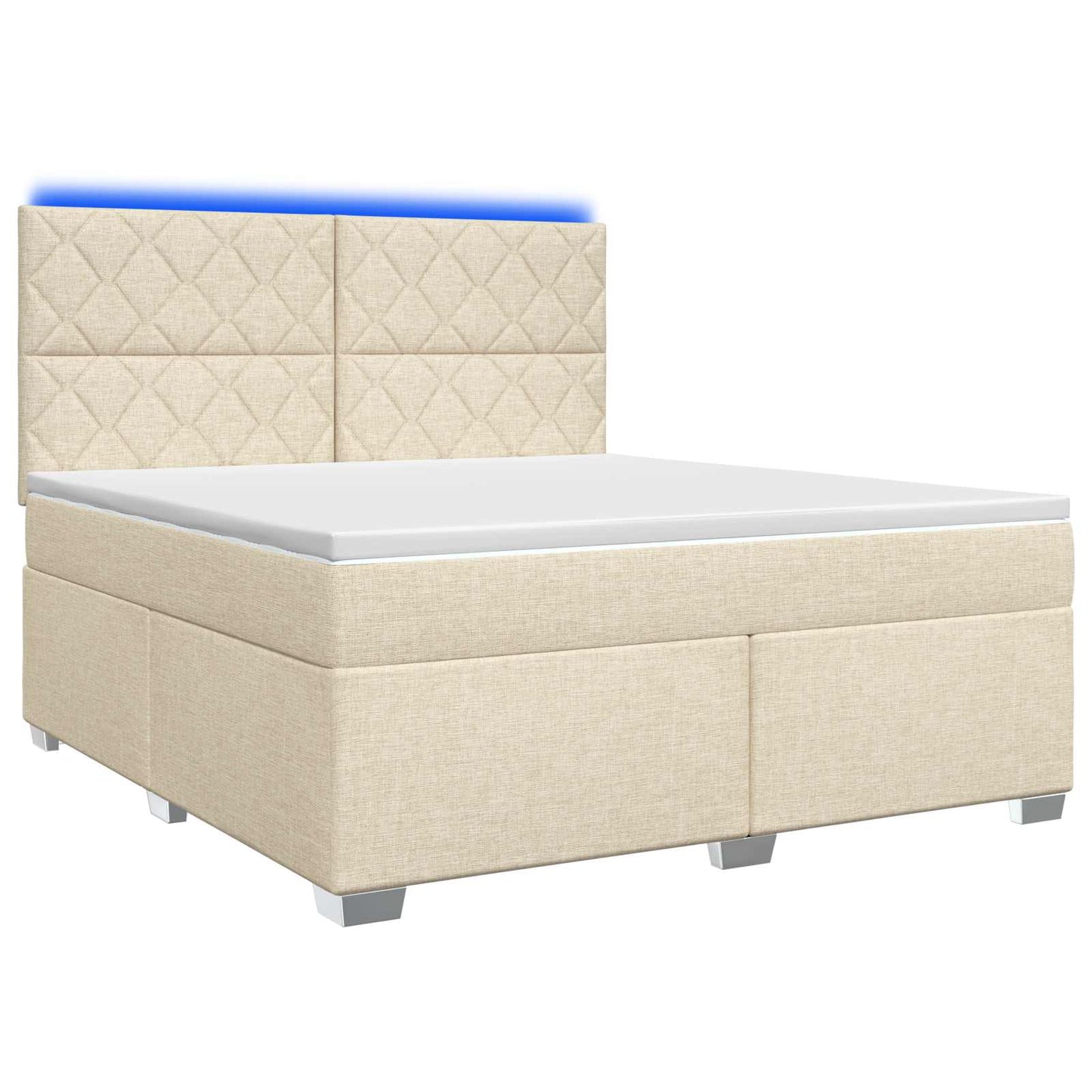 vidaXL Κρεβάτι box spring με στρώμα Κρεμ 140 x 200 cm Ύφασμα