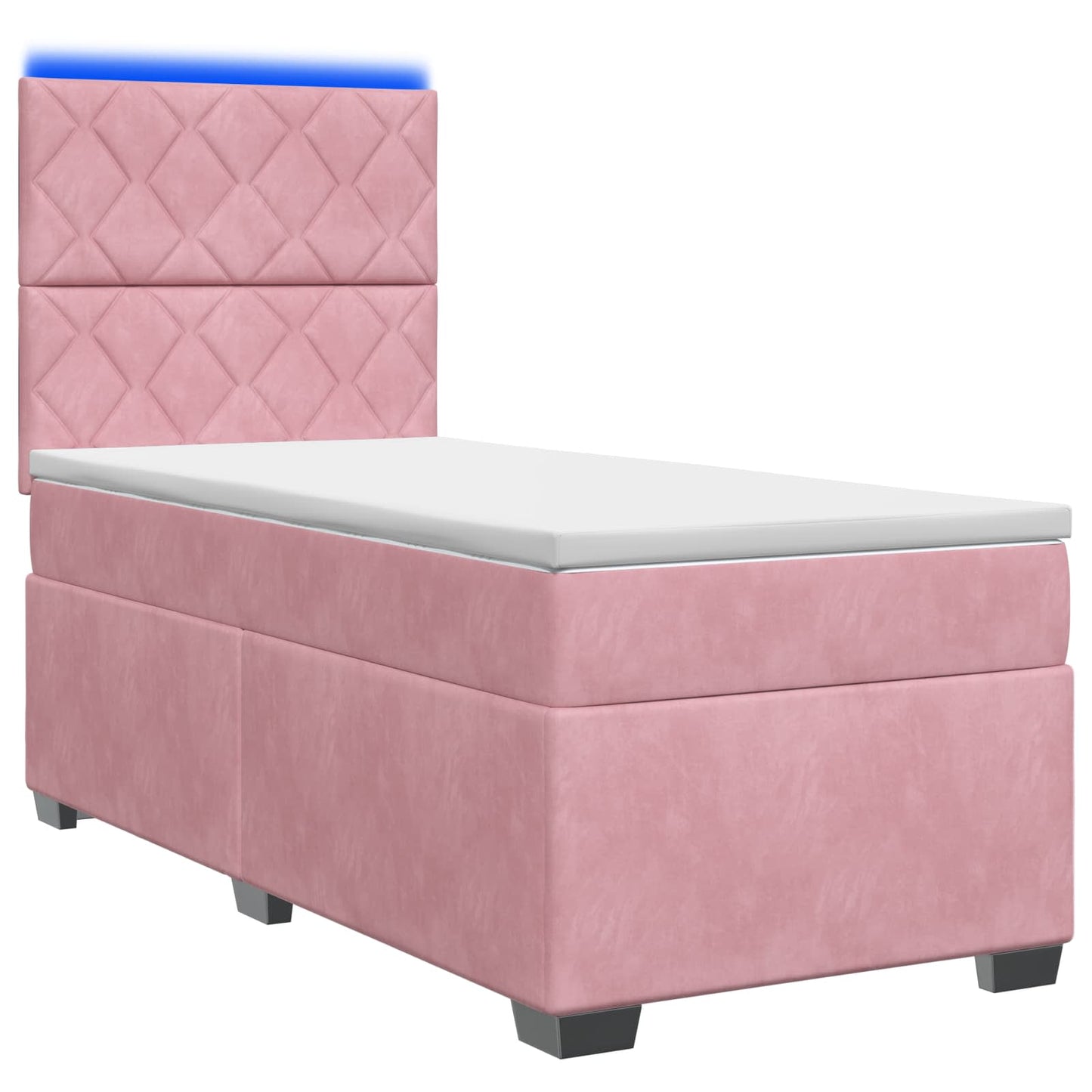 vidaXL Κρεβάτι box spring με στρώμα Ροζ 80 x 200 cm Βελούδο