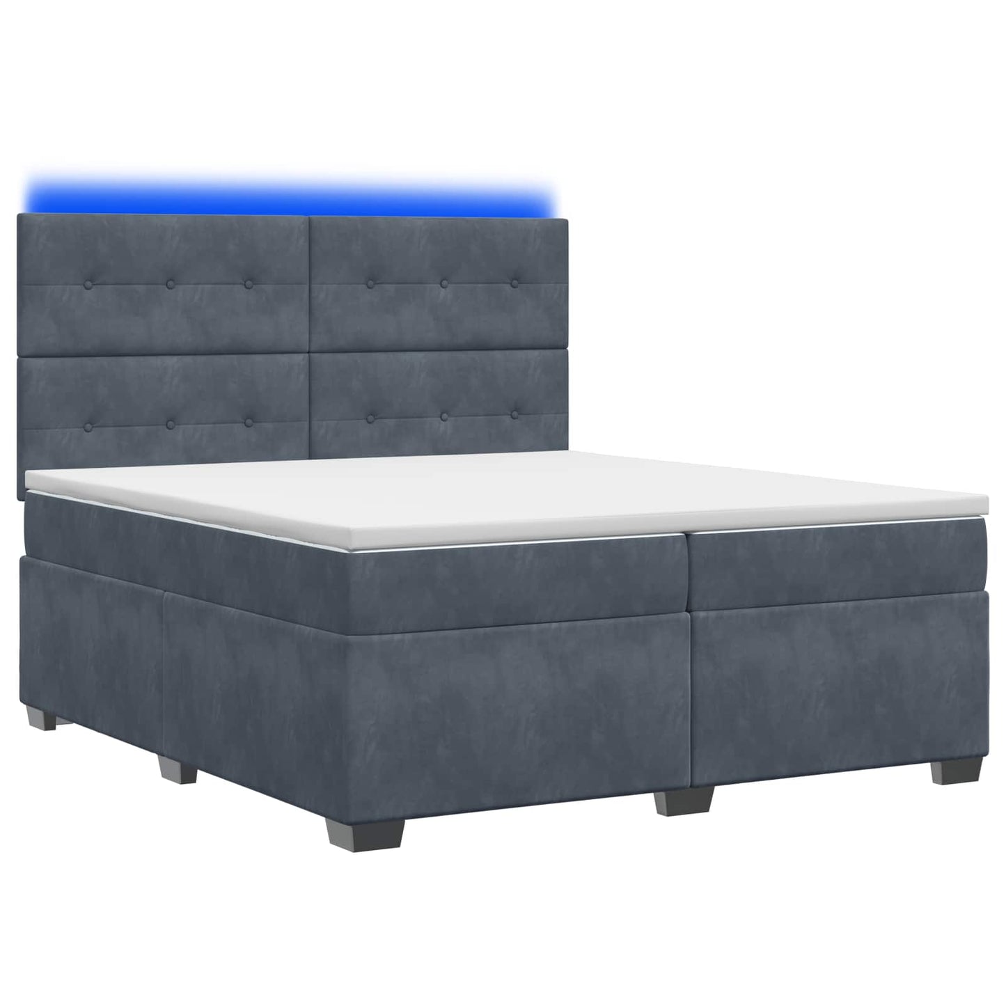 vidaXL Κρεβάτι box spring με στρώμα Σκούρο Γκρι 200 x 200 cm Βελούδο