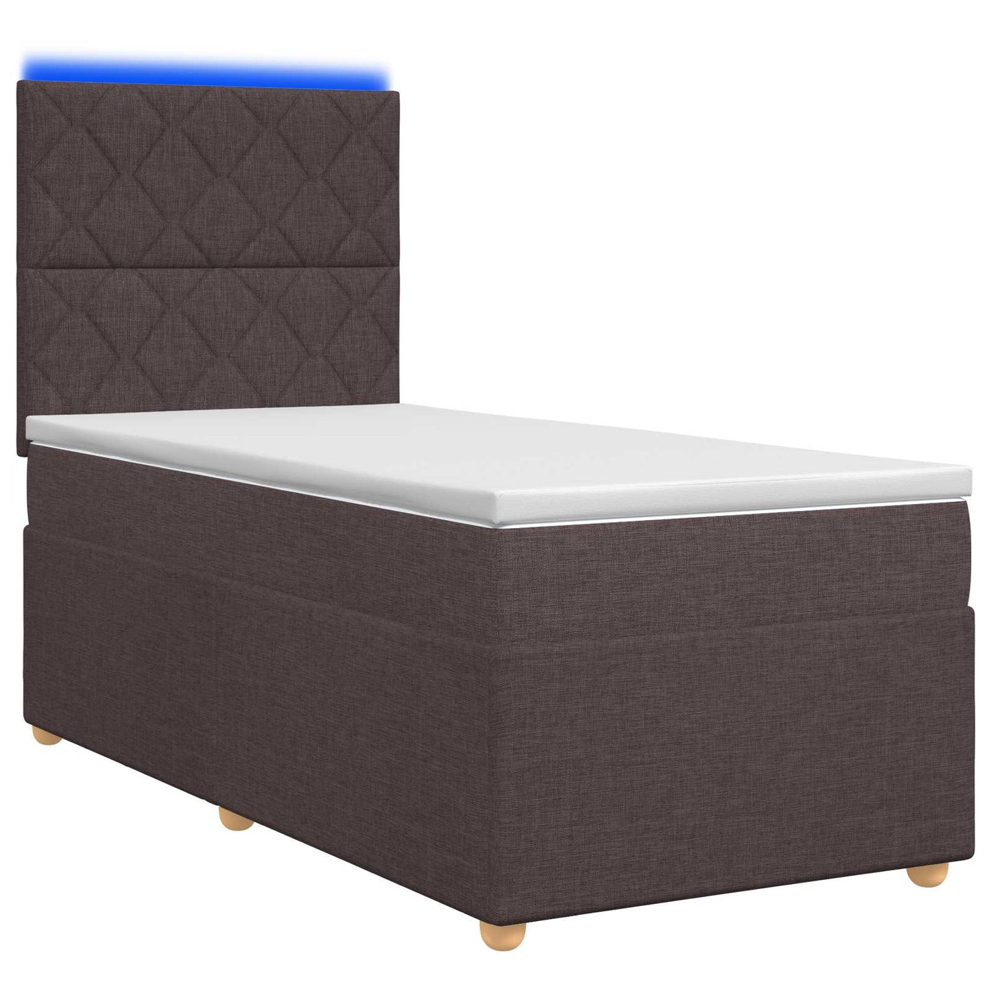 vidaXL Κρεβάτι box spring με στρώμα Σκούρο Καφέ 80 x 200 cm Ύφασμα