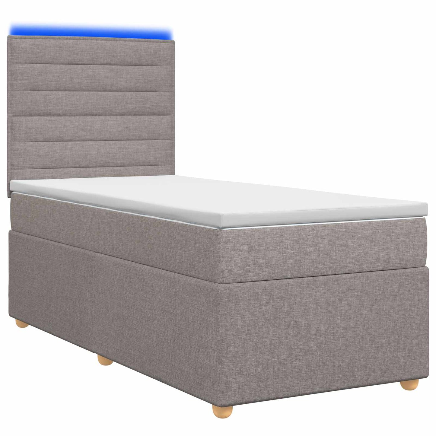 vidaXL Κρεβάτι box spring με στρώμα Taupe 90 x 200 cm Ύφασμα