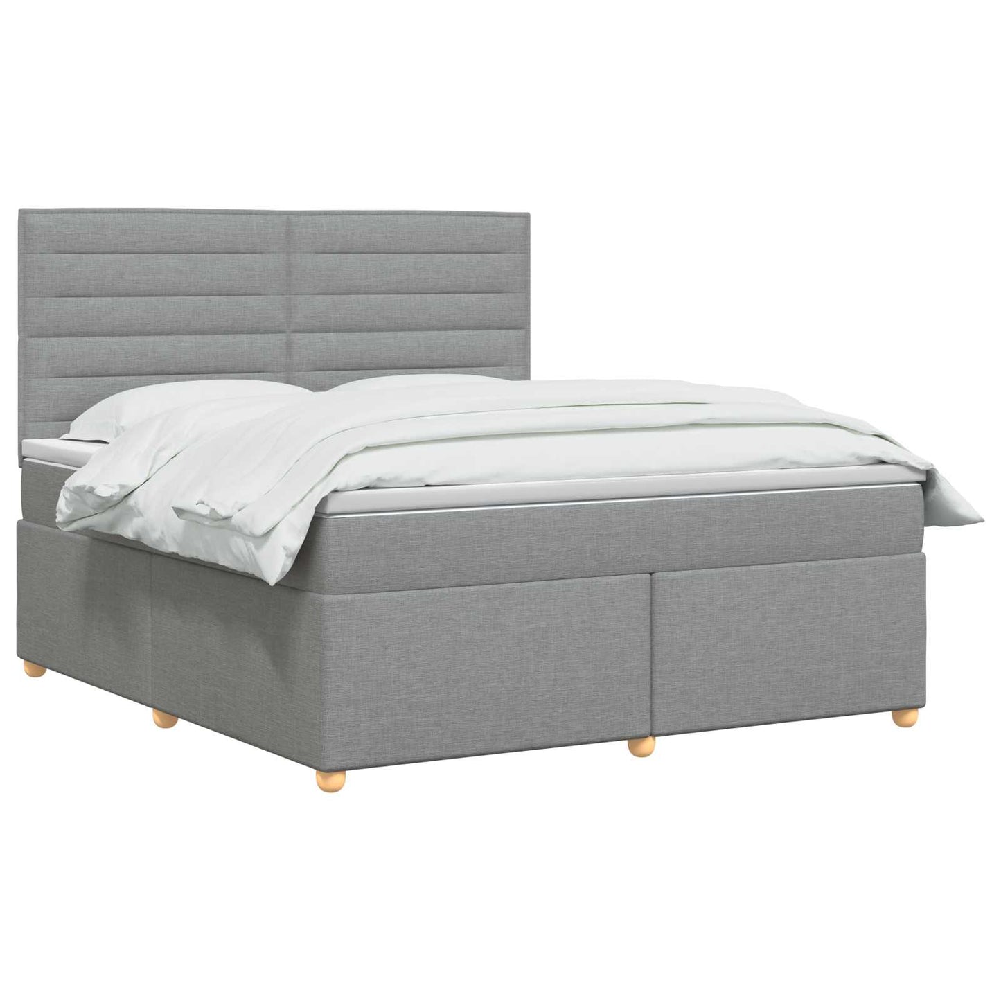 vidaXL Κρεβάτι box spring με στρώμα Ανοιχτό γκρι 140 x 200 cm Ύφασμα
