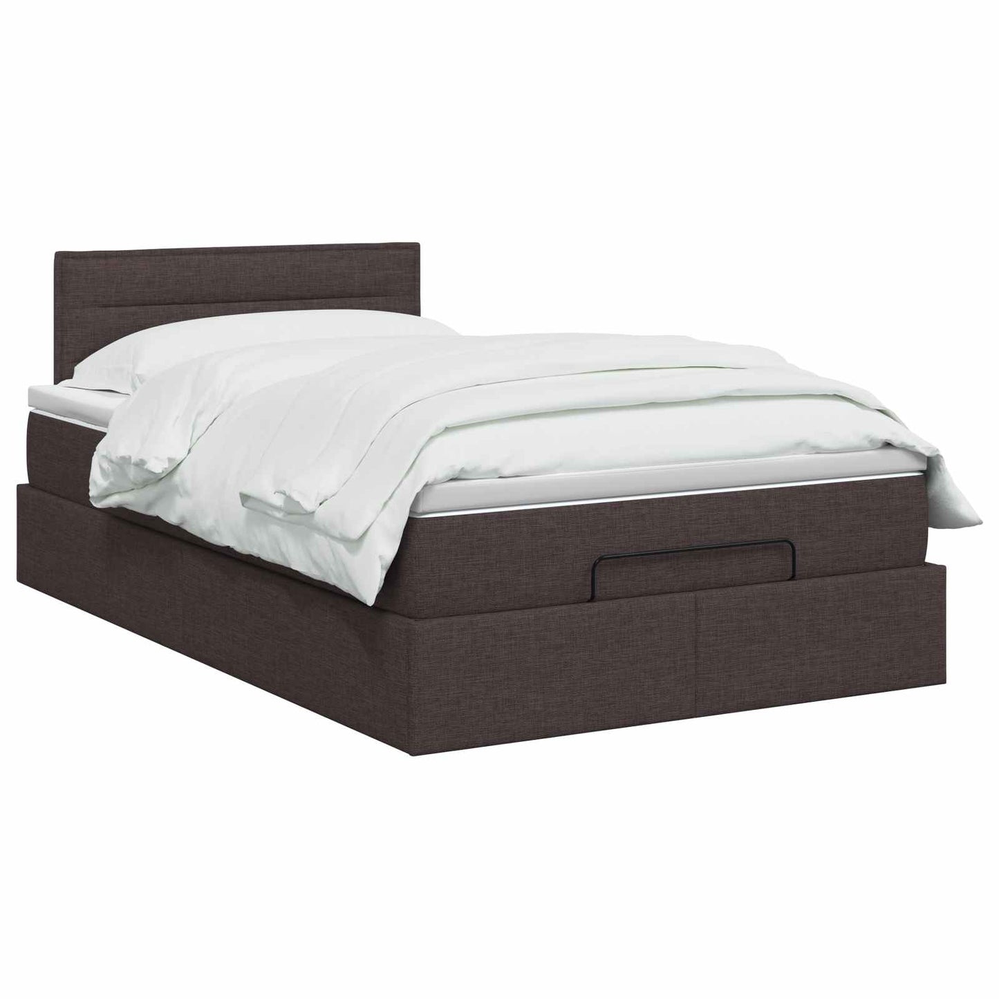 vidaXL Κρεβάτι Ottoman με στρώμα Σκούρο Καφέ 120 x 190 cm Ύφασμα