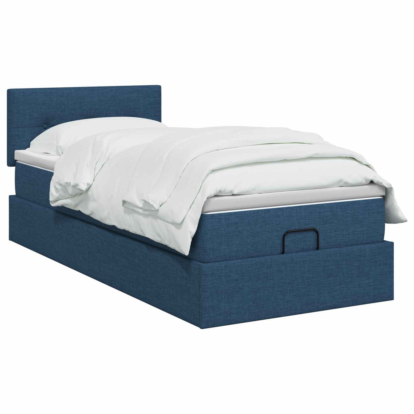 vidaXL Κρεβάτι Ottoman με στρώμα με κεφαλάρι Μπλε 80 x 200 cm Ύφασμα