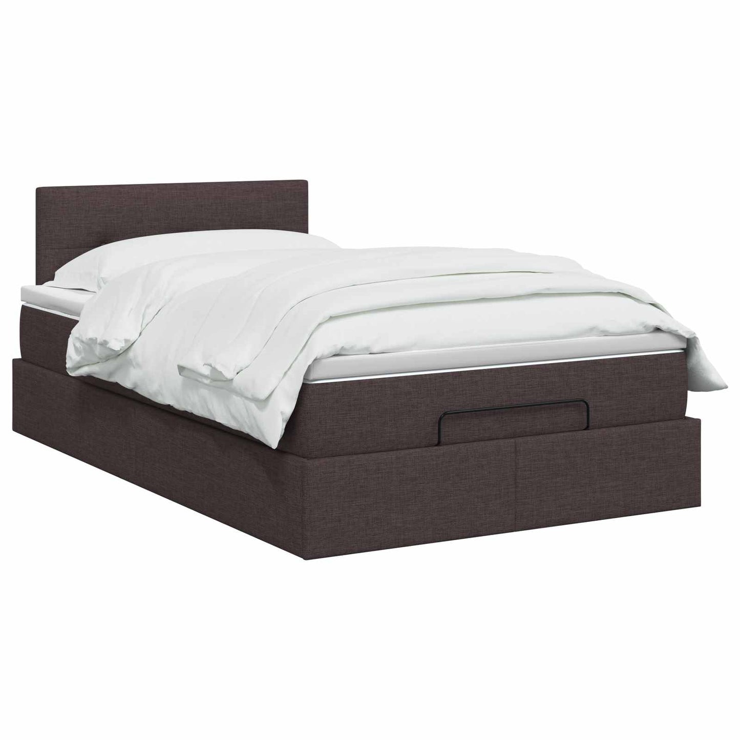 vidaXL Κρεβάτι Ottoman με στρώμα Σκούρο Καφέ 120 x 190 cm Ύφασμα