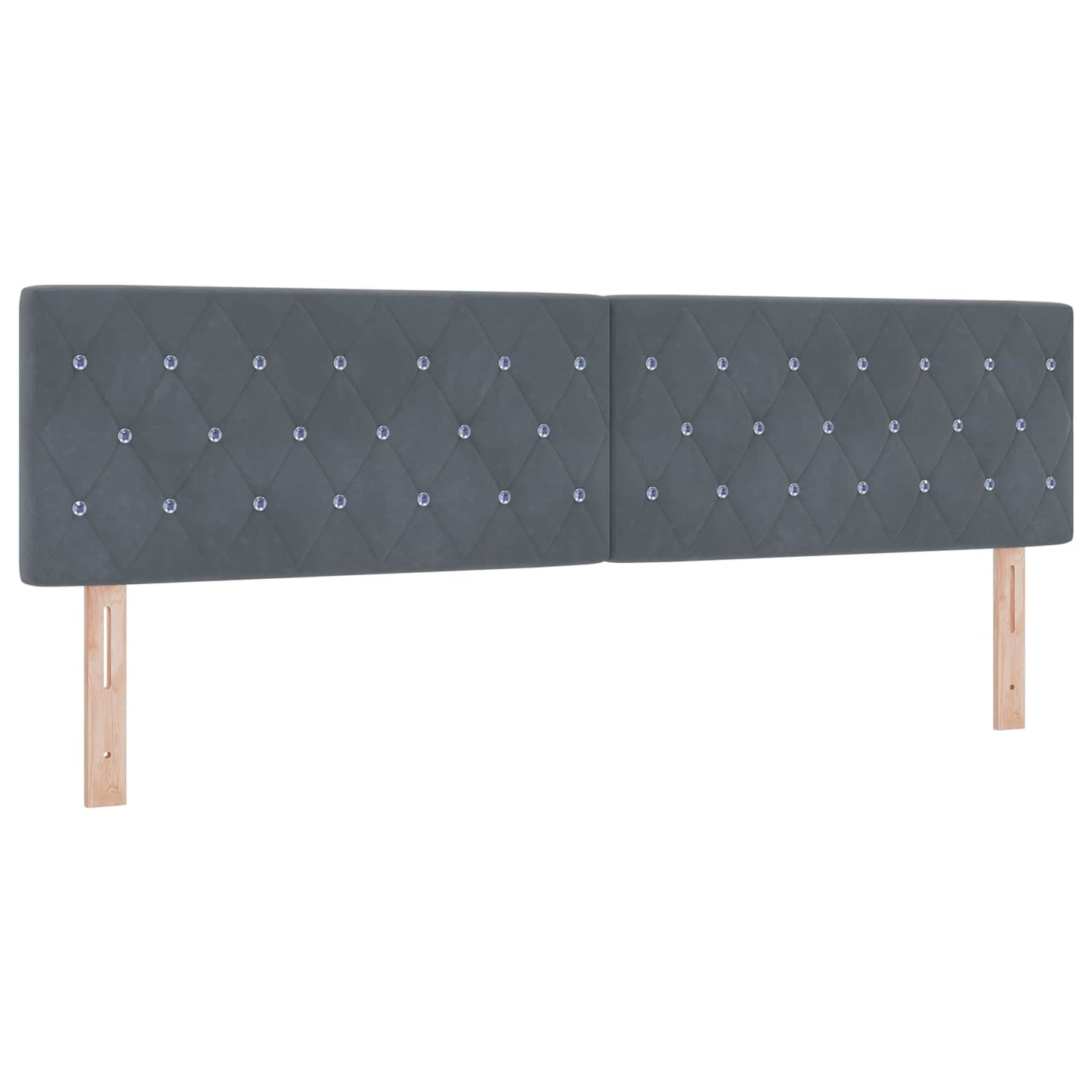vidaXL Κρεβάτι Ottoman με στρώμα με κεφαλάρι 2 pcs Σκούρο Γκρι Βελούδο