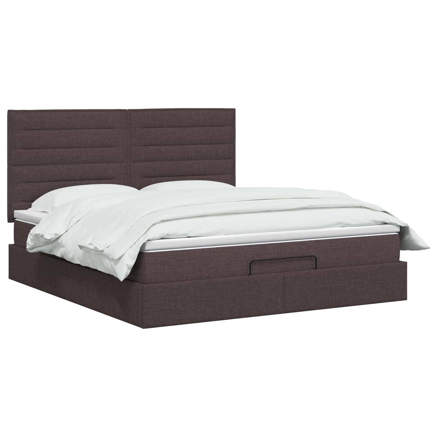 vidaXL Κρεβάτι Ottoman με στρώμα Σκούρο Καφέ 140 x 190 cm Ύφασμα