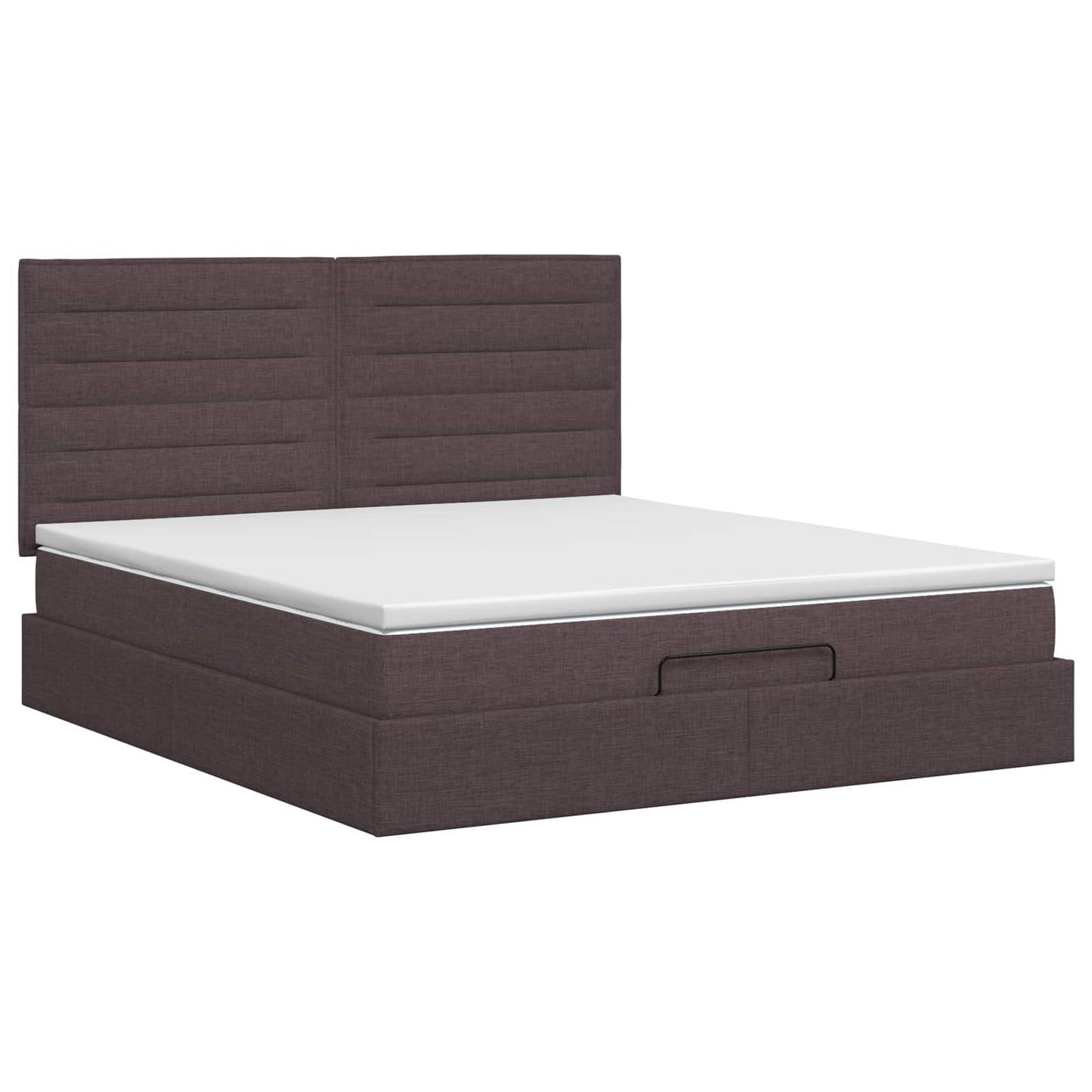 vidaXL Κρεβάτι Ottoman με στρώμα Σκούρο Καφέ 160 x 200 cm Ύφασμα