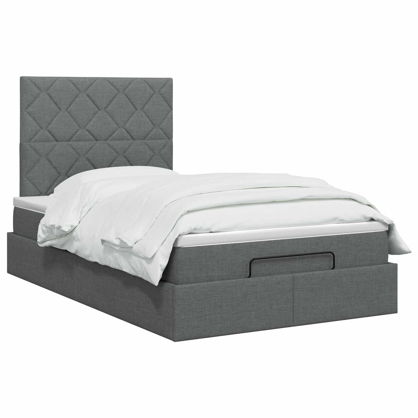 vidaXL Κρεβάτι Ottoman με στρώμα Σκούρο Γκρι 120 x 190 cm Ύφασμα