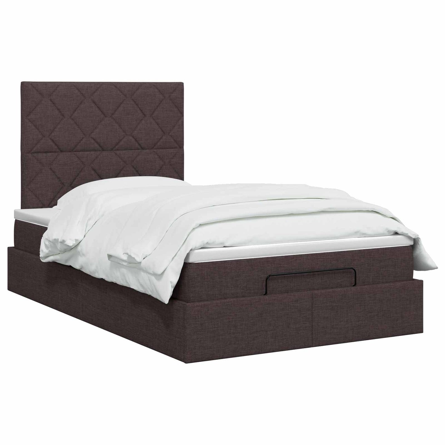 vidaXL Κρεβάτι Ottoman με στρώμα Σκούρο Καφέ 120 x 200 cm Ύφασμα