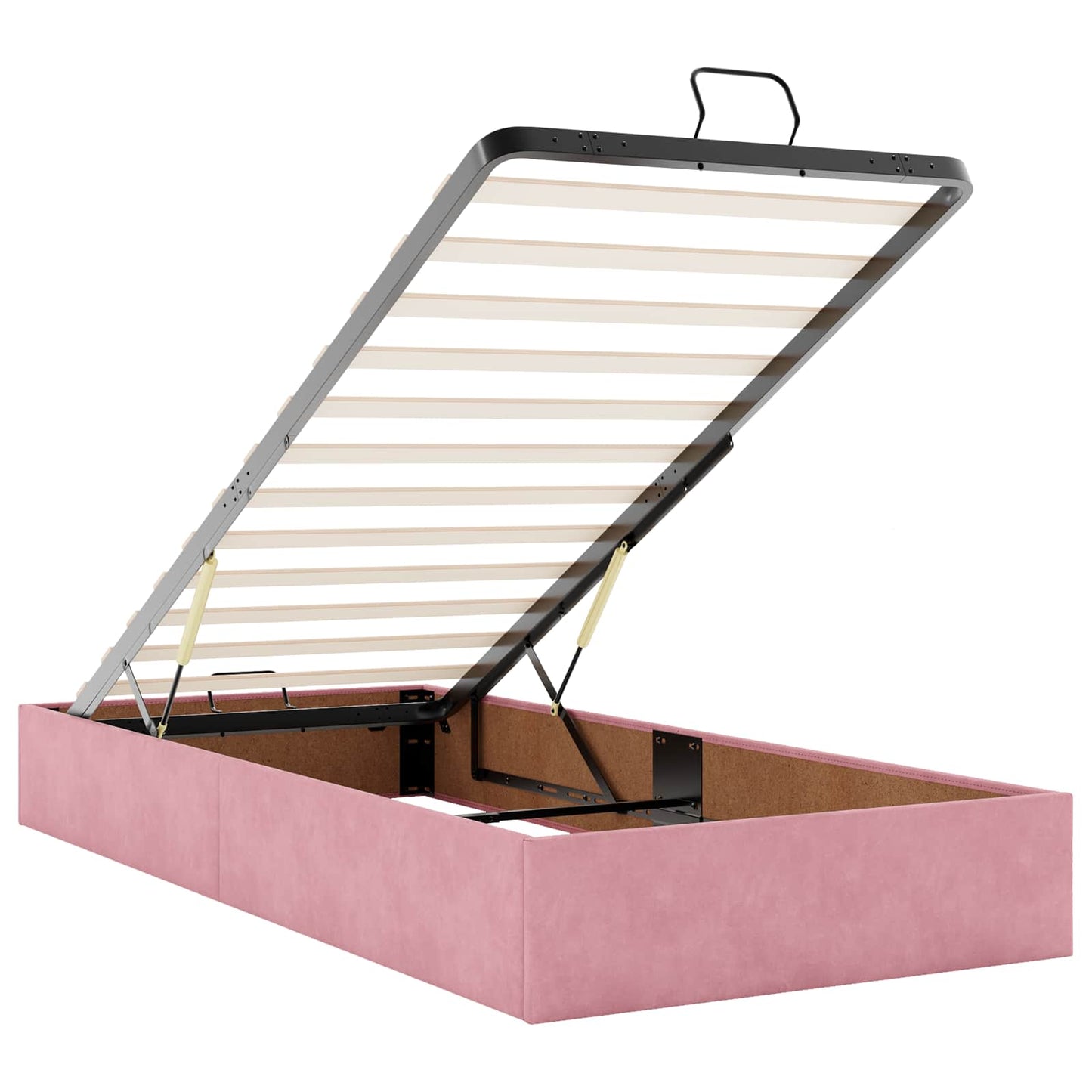vidaXL Κρεβάτι Ottoman με στρώμα με κεφαλάρι Ροζ 100 x 200 cm Βελούδο