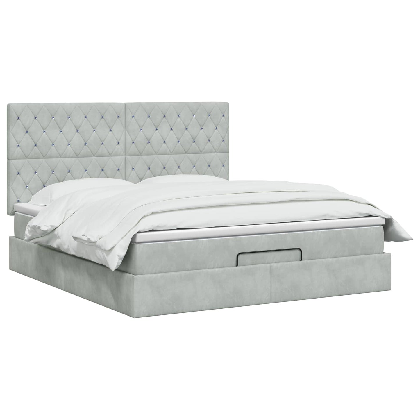 vidaXL Κρεβάτι Ottoman με στρώμα Ανοιχτό γκρι 180 x 200 cm Βελούδο