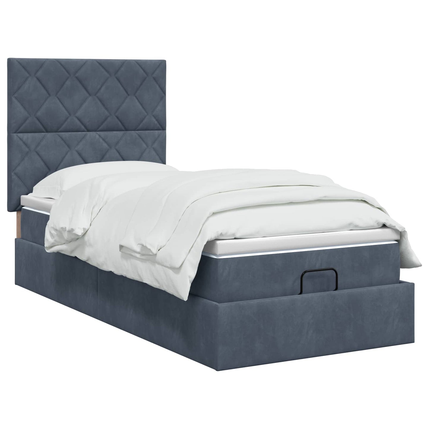 vidaXL Κρεβάτι Ottoman με στρώμα Σκούρο Γκρι 90 x 200 cm Βελούδο