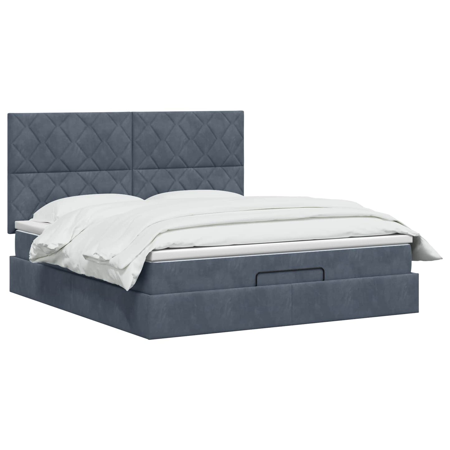vidaXL Κρεβάτι Ottoman με στρώμα Σκούρο Γκρι 180 x 200 cm Βελούδο