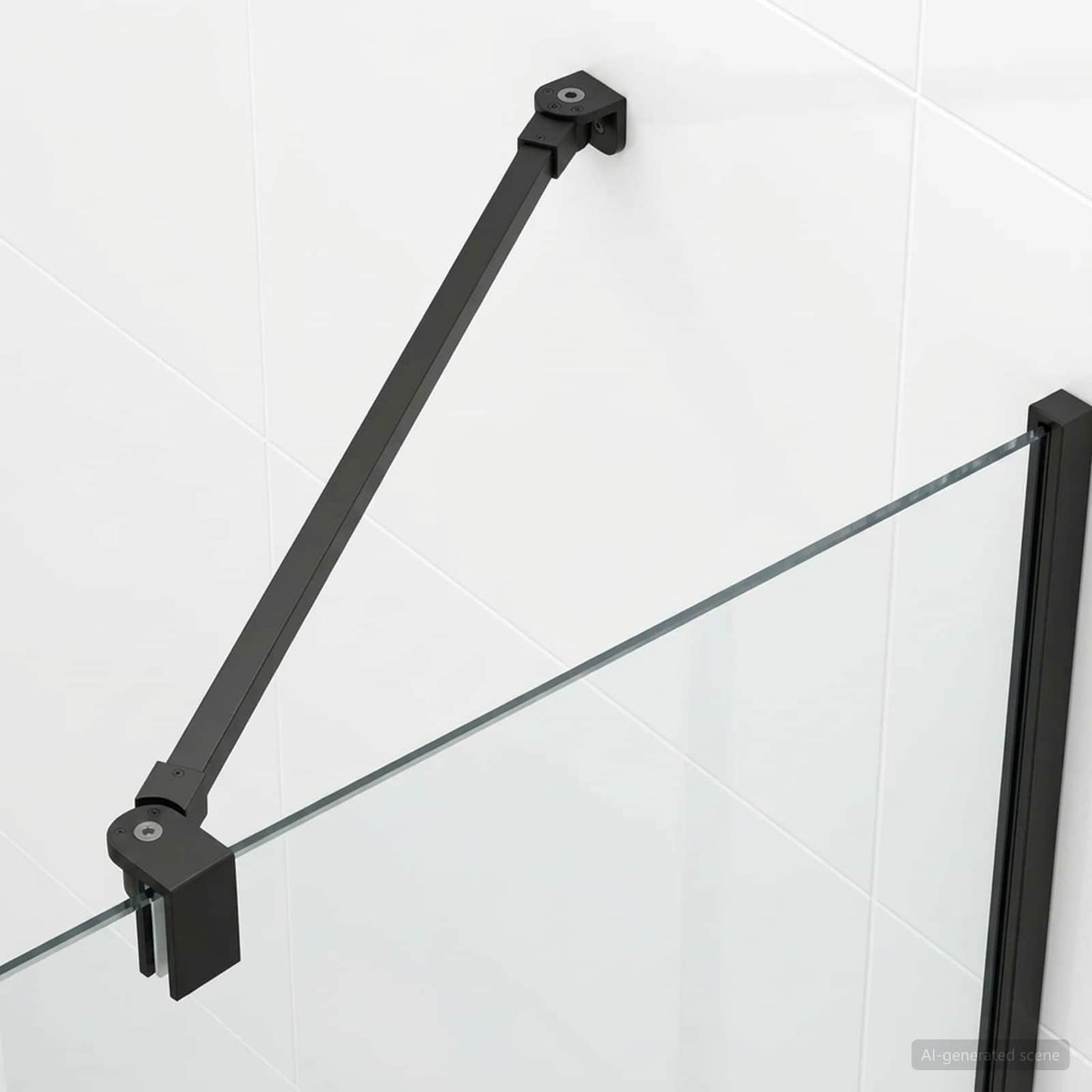 vidaXL Μπάρα Στήριξης Ντουζιέρας 47,5 cm για γυαλί 68/ mm Μαύρο