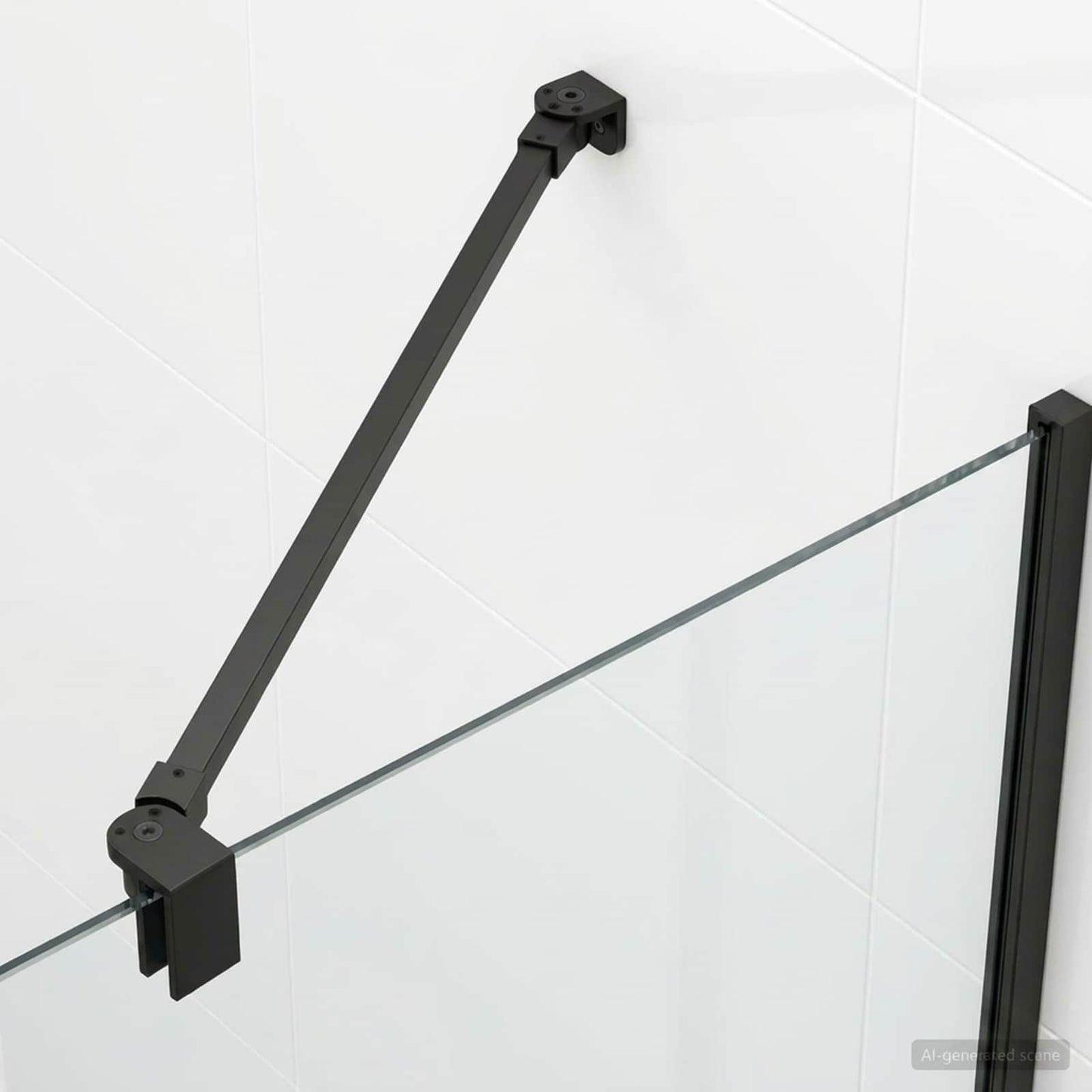 vidaXL Μπάρα Στήριξης Ντουζιέρας 57,5 cm για γυαλί 68/ mm Μαύρο